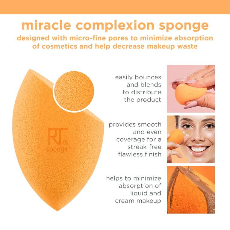REAL TECHNIQUES Esponja de maquillaje Miracle Complexion + Estuche de viaje