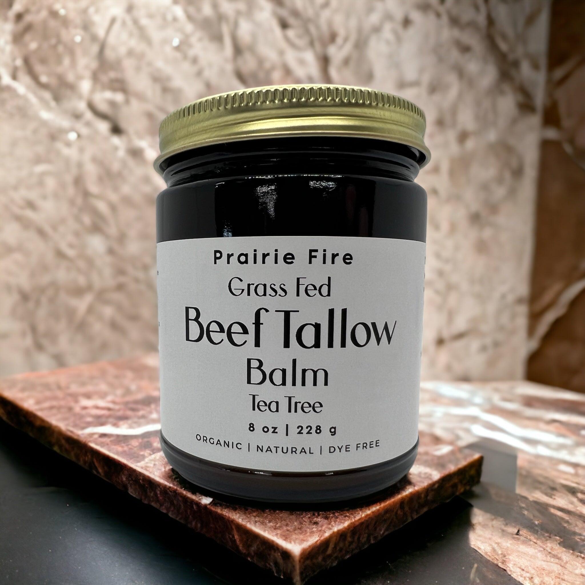 Grass Fed Beef Tallow Balm - 8 oz - Made in USA - Organic Grass Fed and Finished - Moisturizing Skin Care