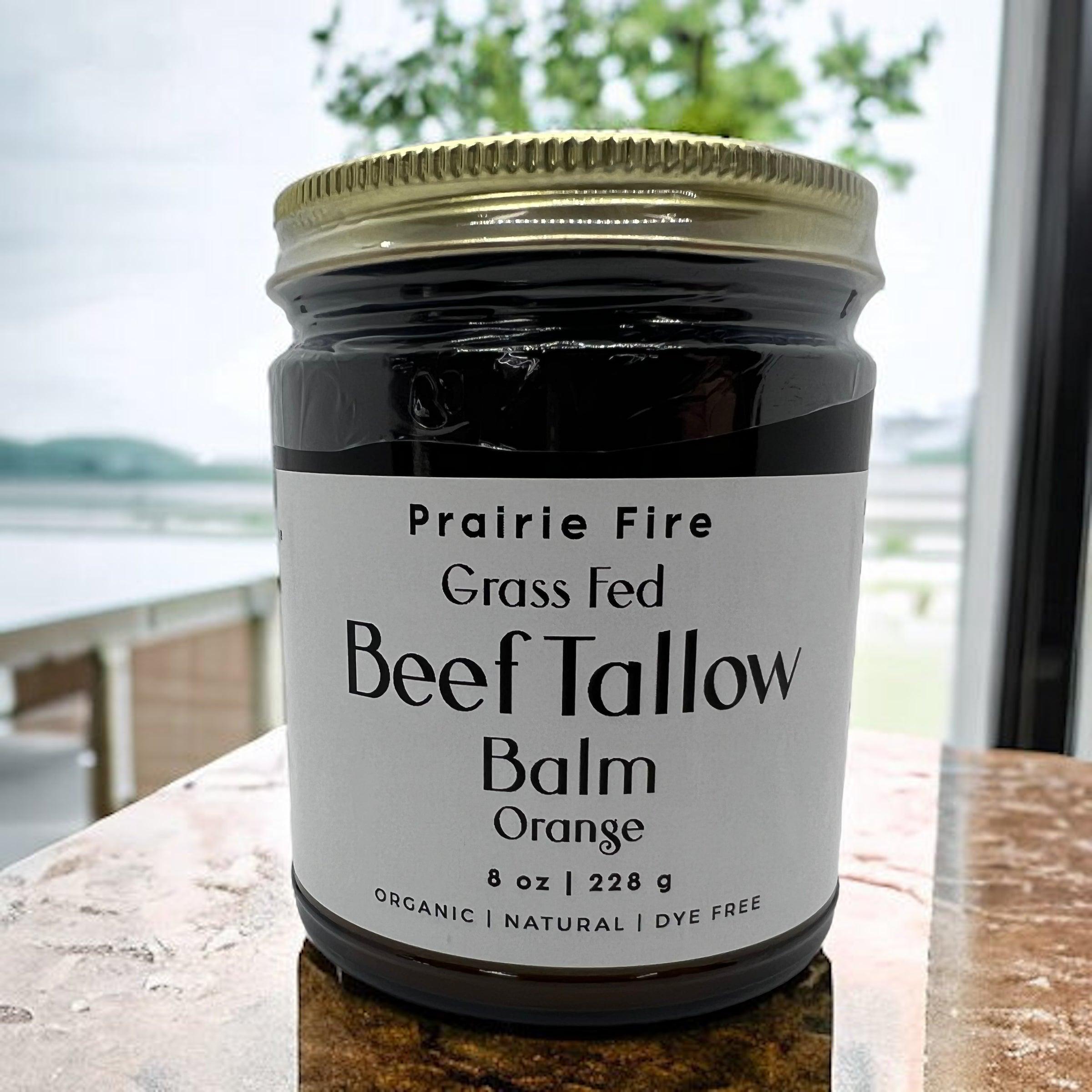 Grass Fed Beef Tallow Balm - 8 oz - Made in USA - Organic Grass Fed and Finished - Moisturizing Skin Care