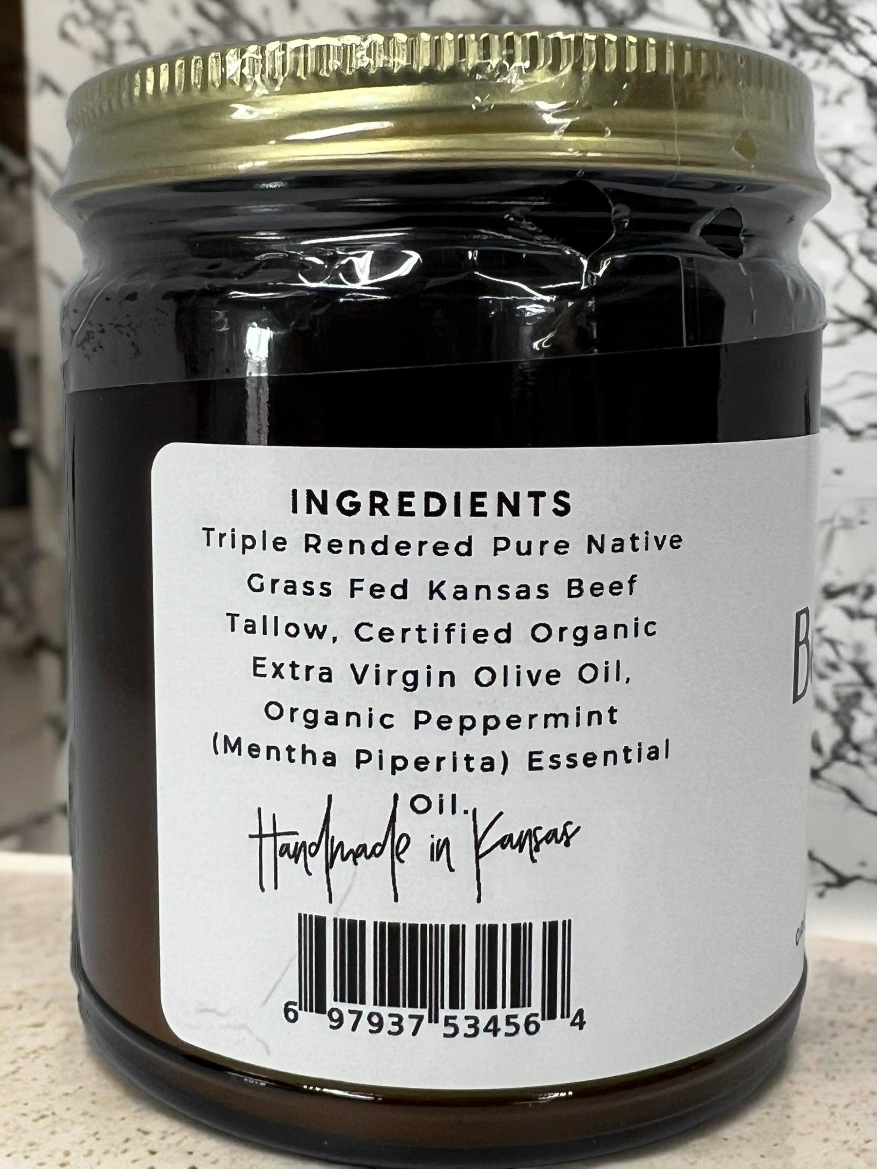 Grass Fed Beef Tallow Balm - 8 oz - Made in USA - Organic Grass Fed and Finished - Moisturizing Skin Care