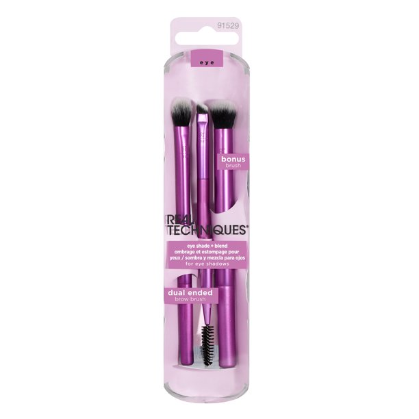 Trío de brochas de maquillaje para sombras y difuminado de REAL TECHNIQUES