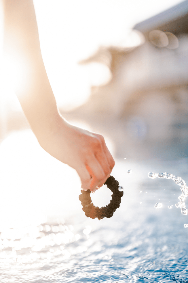 Jet Black Small Towel Scrunchies