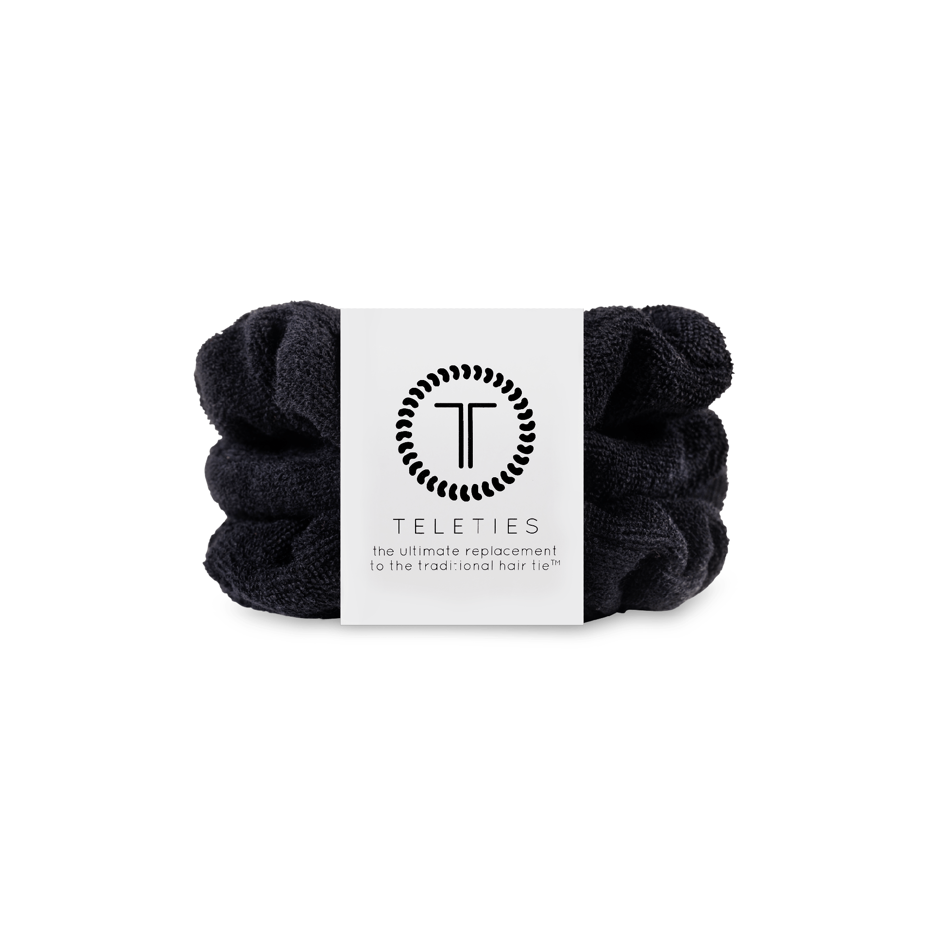 Jet Black Small Towel Scrunchies