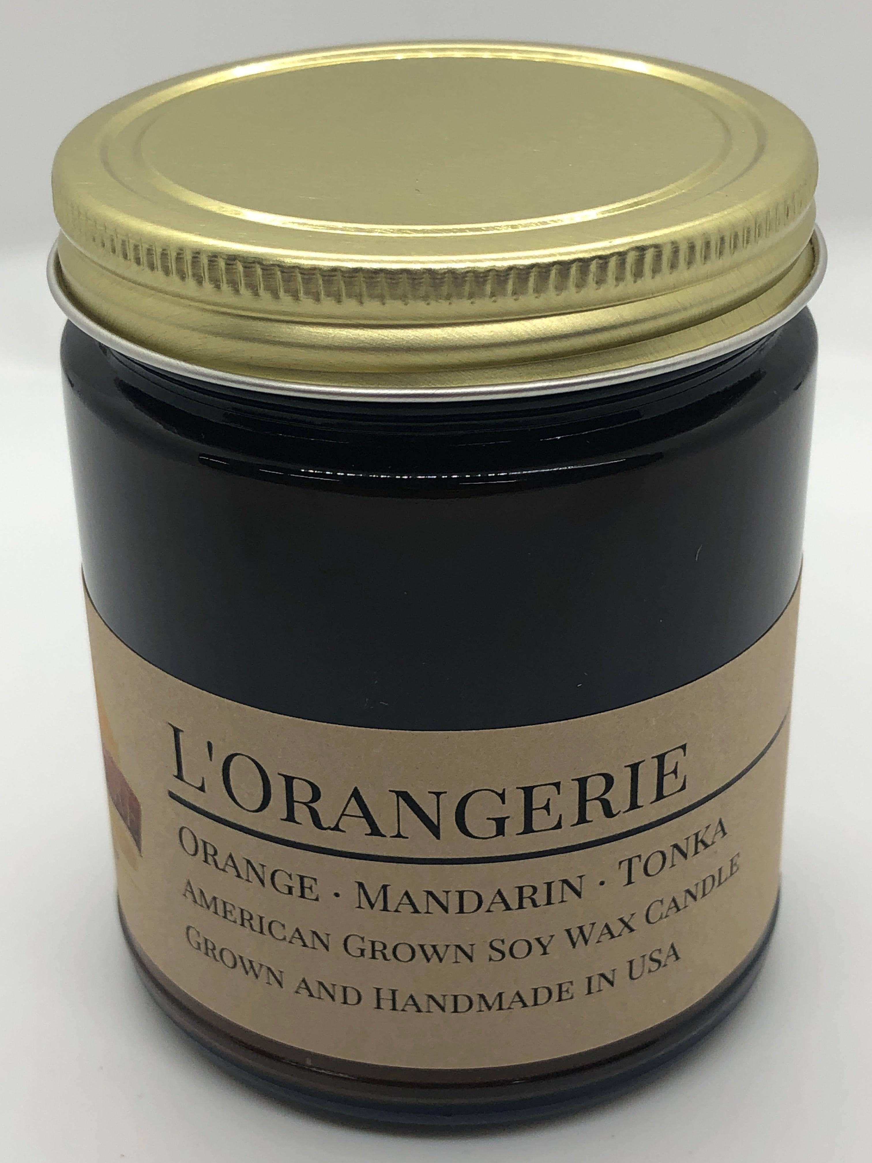L'Orangerie Soy Wax Candle | 9 oz Amber Apothecary Jar