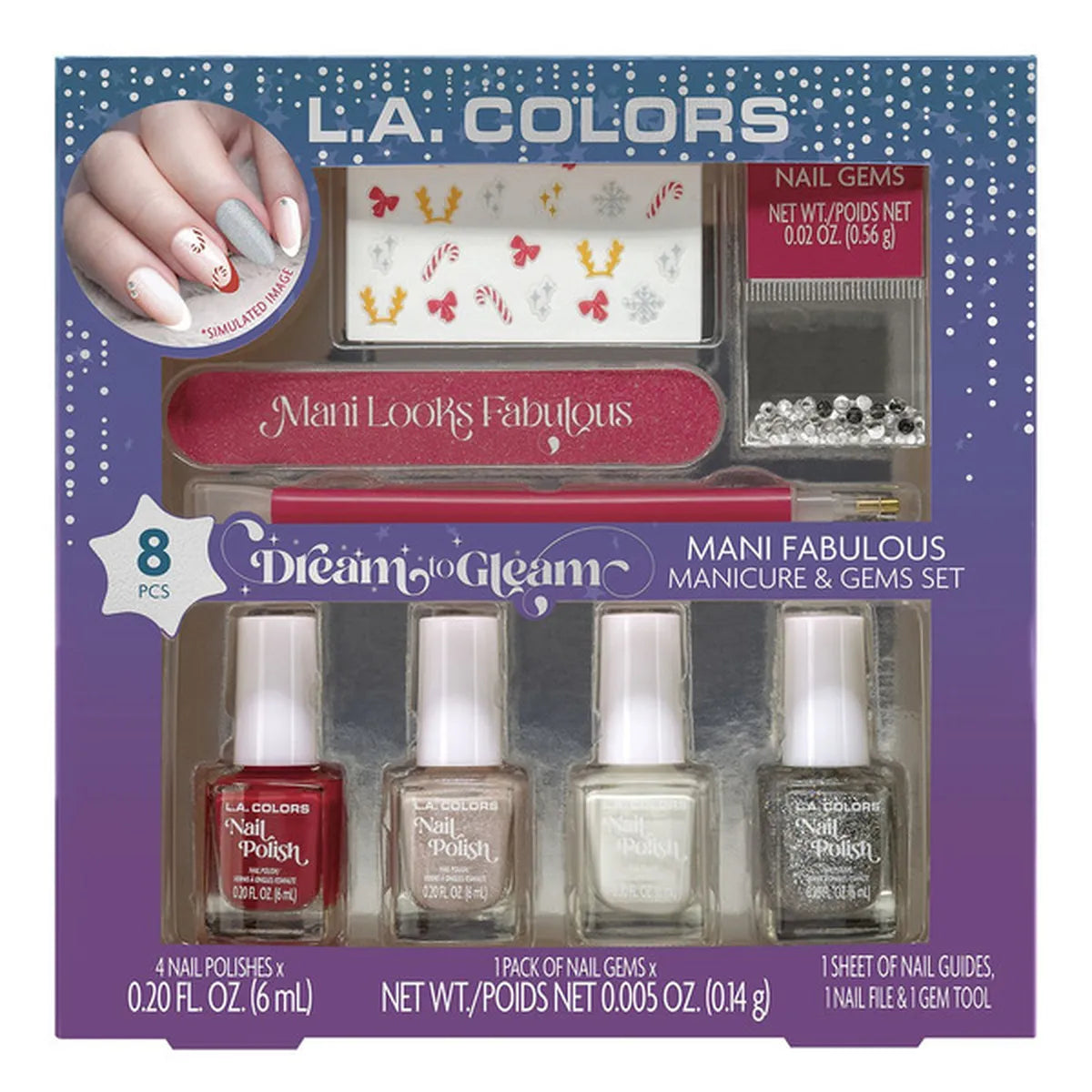 L.A COLORS Dream to Gleam Mani Fabulous Manicure & Gem Set B