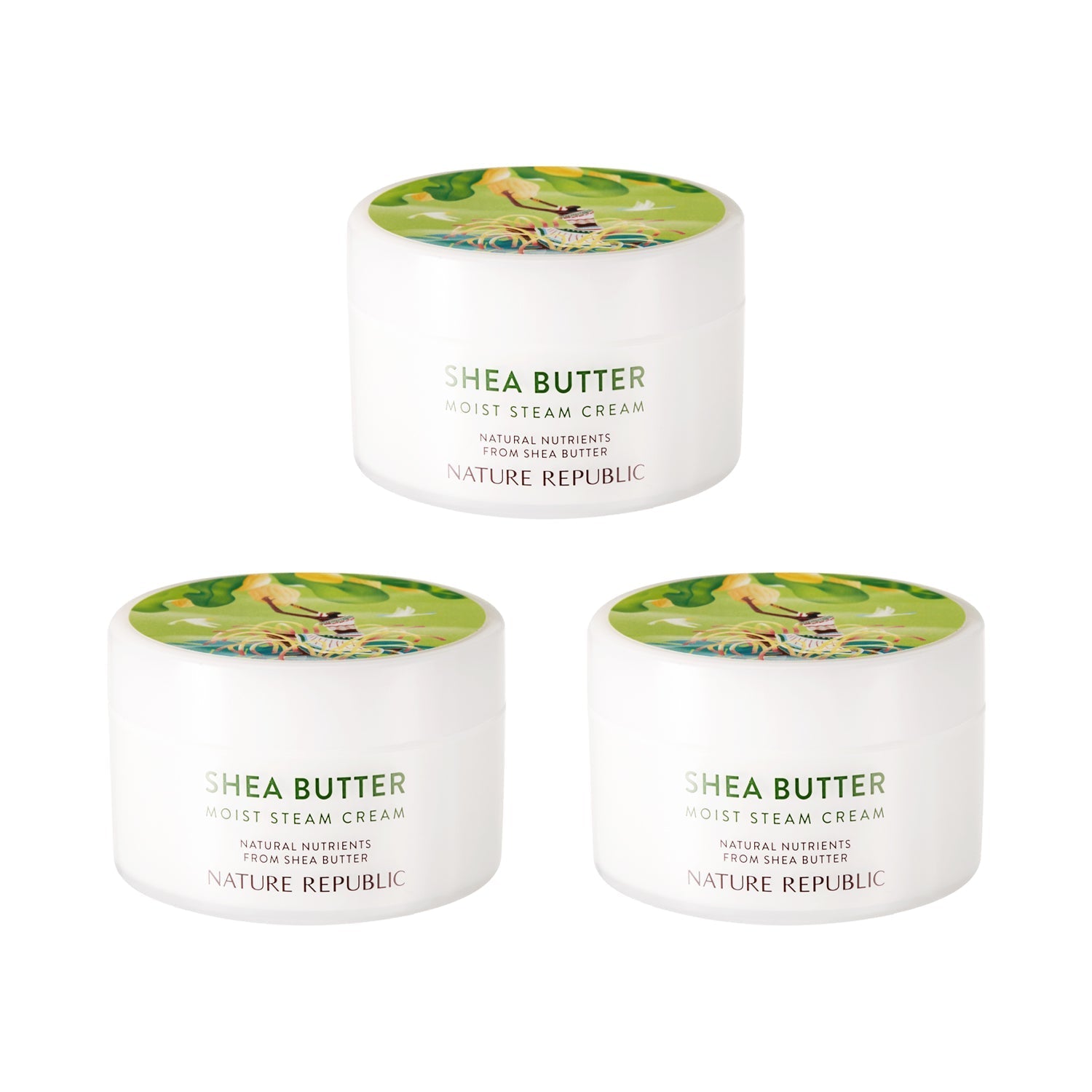 Shea Butter Steam Cream Moist Triple Value Set (Normal, Dry Skin)