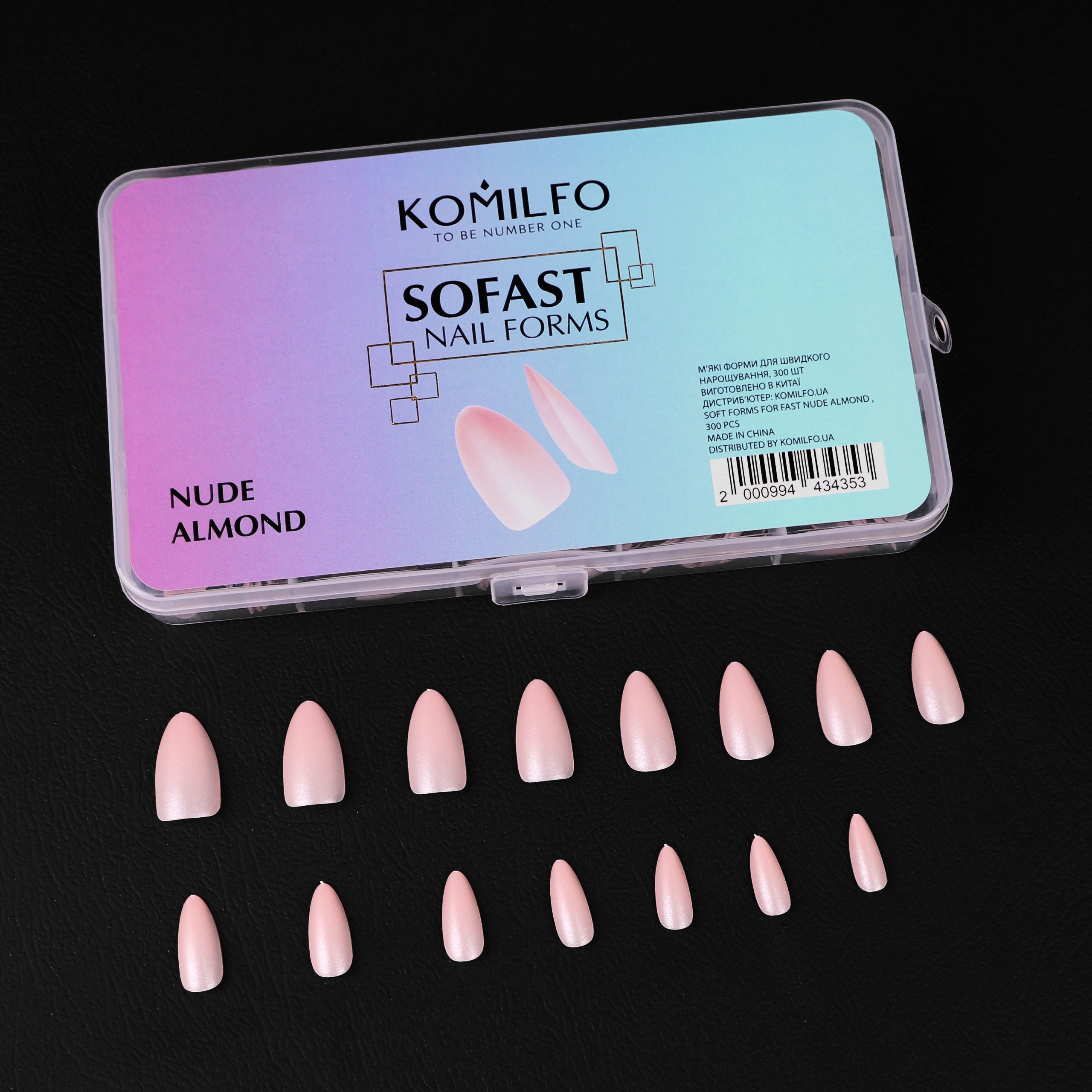 KOMILFO SOFAST NAIL FROMS NUDE ALMOND, 300 PCS  456076