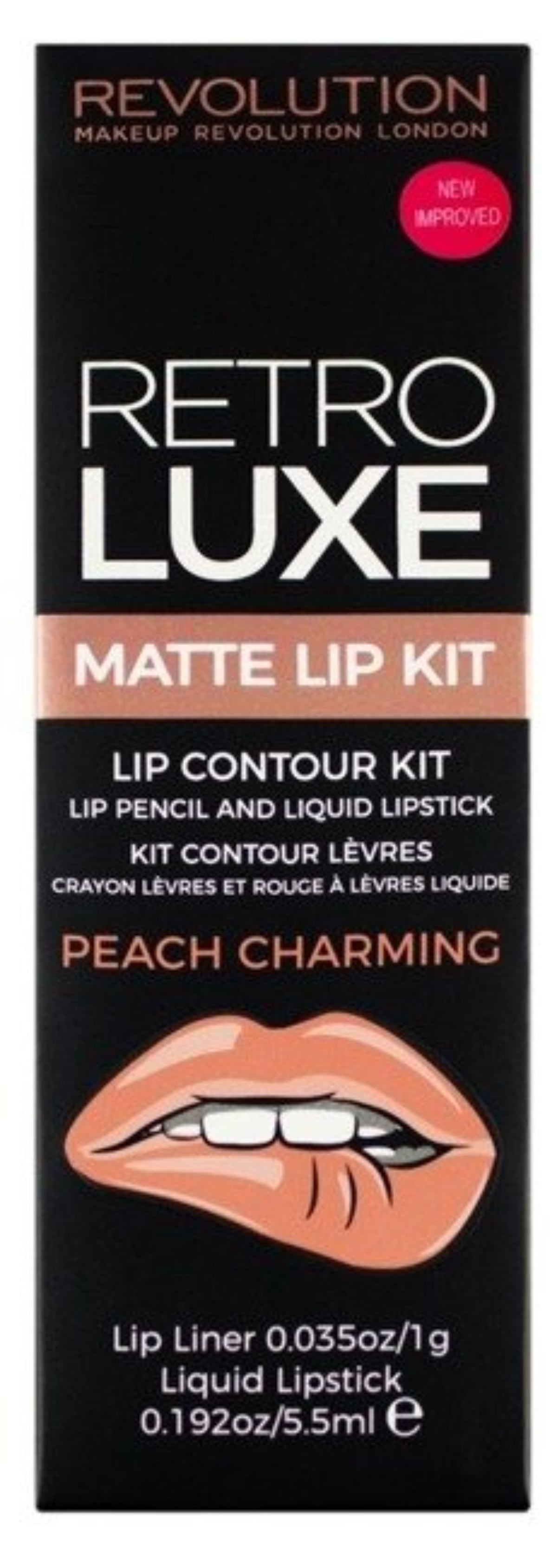 Kit de contorno de labios REVOLUTION Retro Luxe: lápiz y barra de labios (paquete económico)