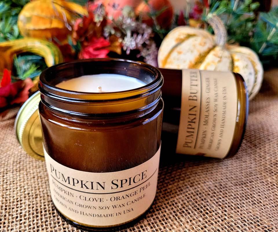 Roasted Chestnut Soy Wax Candle | 9 oz Amber Apothecary Jar