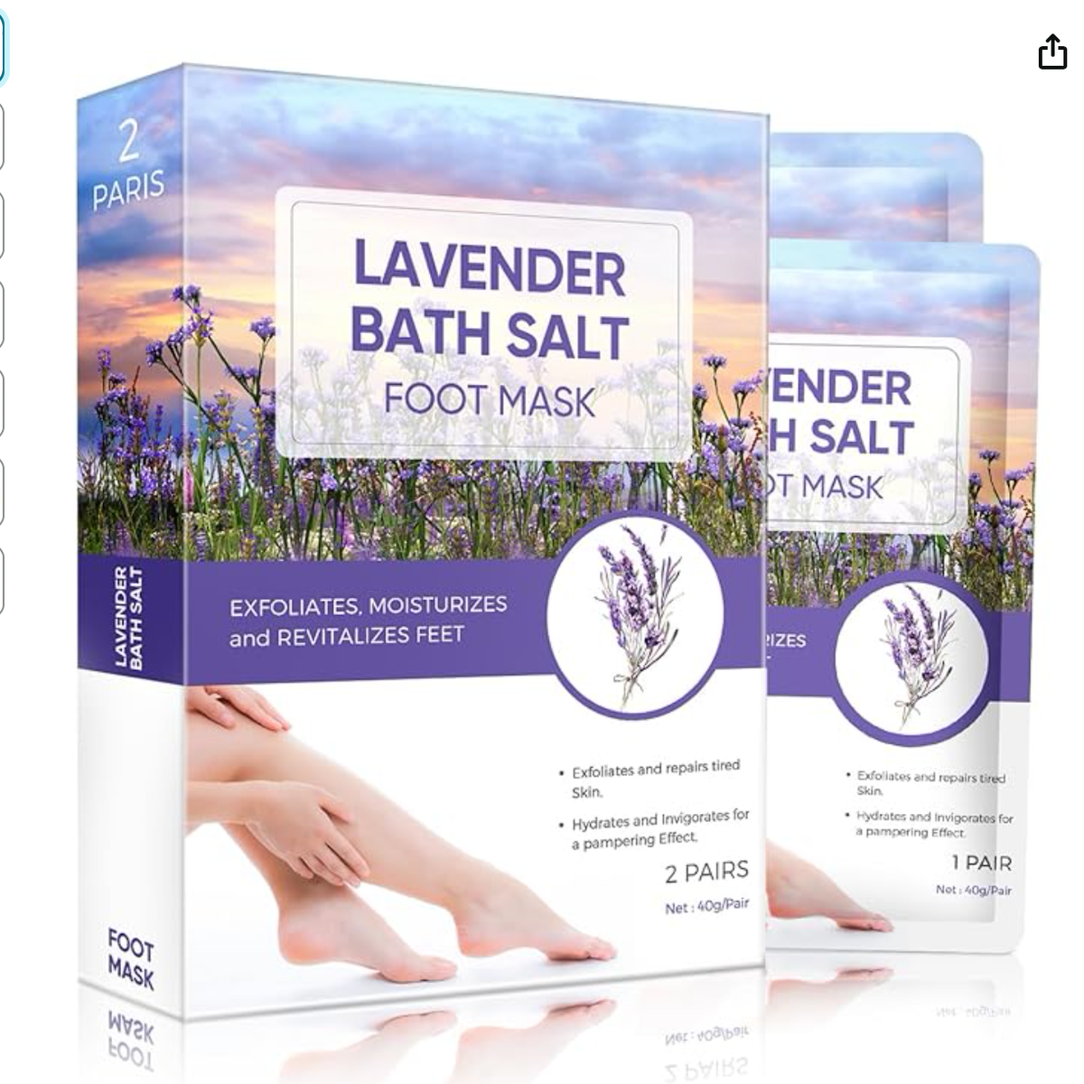 Mascarilla exfoliante para pies con sales de baño de lavanda