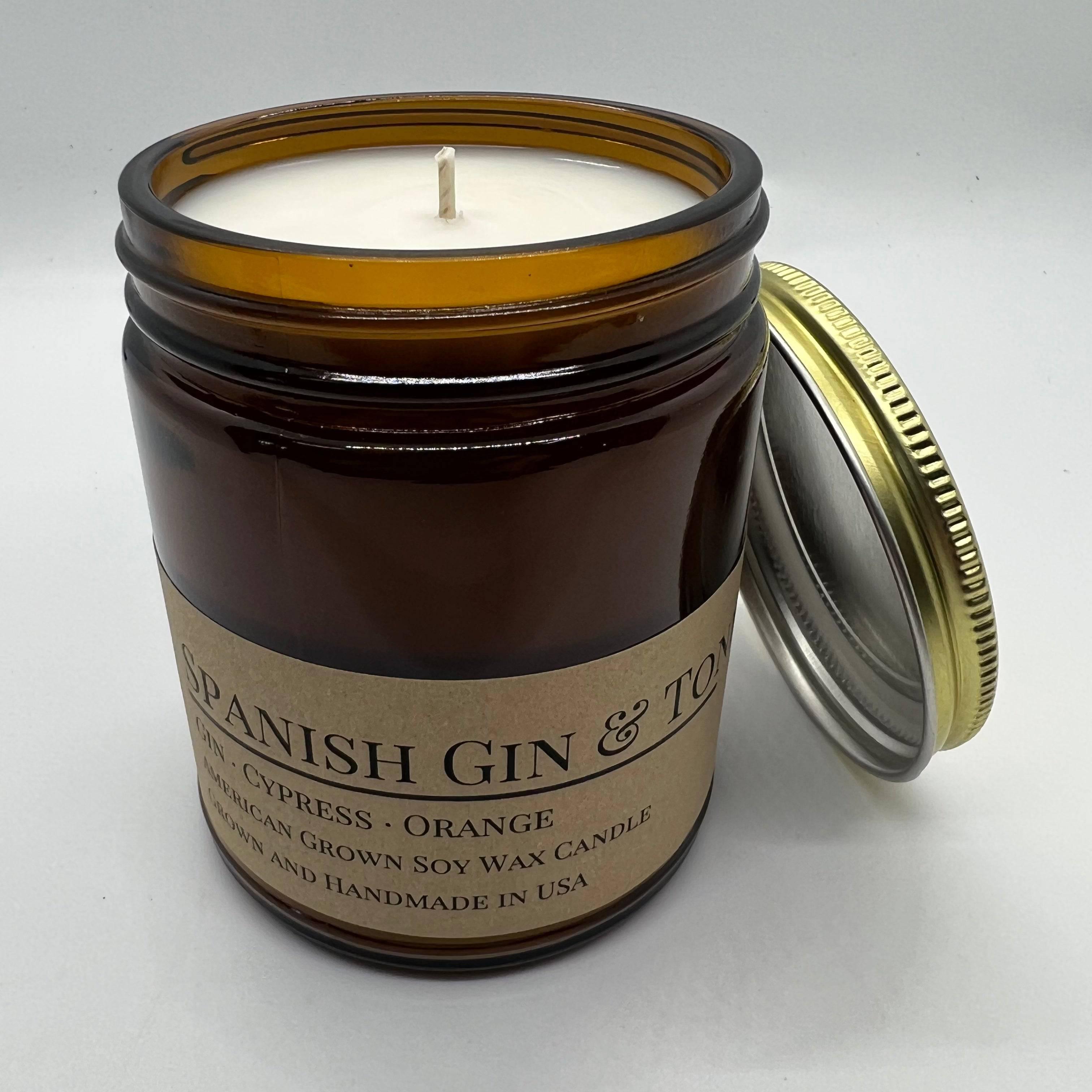 Scented Soy Wax Candle (8.0 oz) 50-60 Hour Burn Time, Cotton Wick, Amber Glass Jar, Grown and Made in USA -