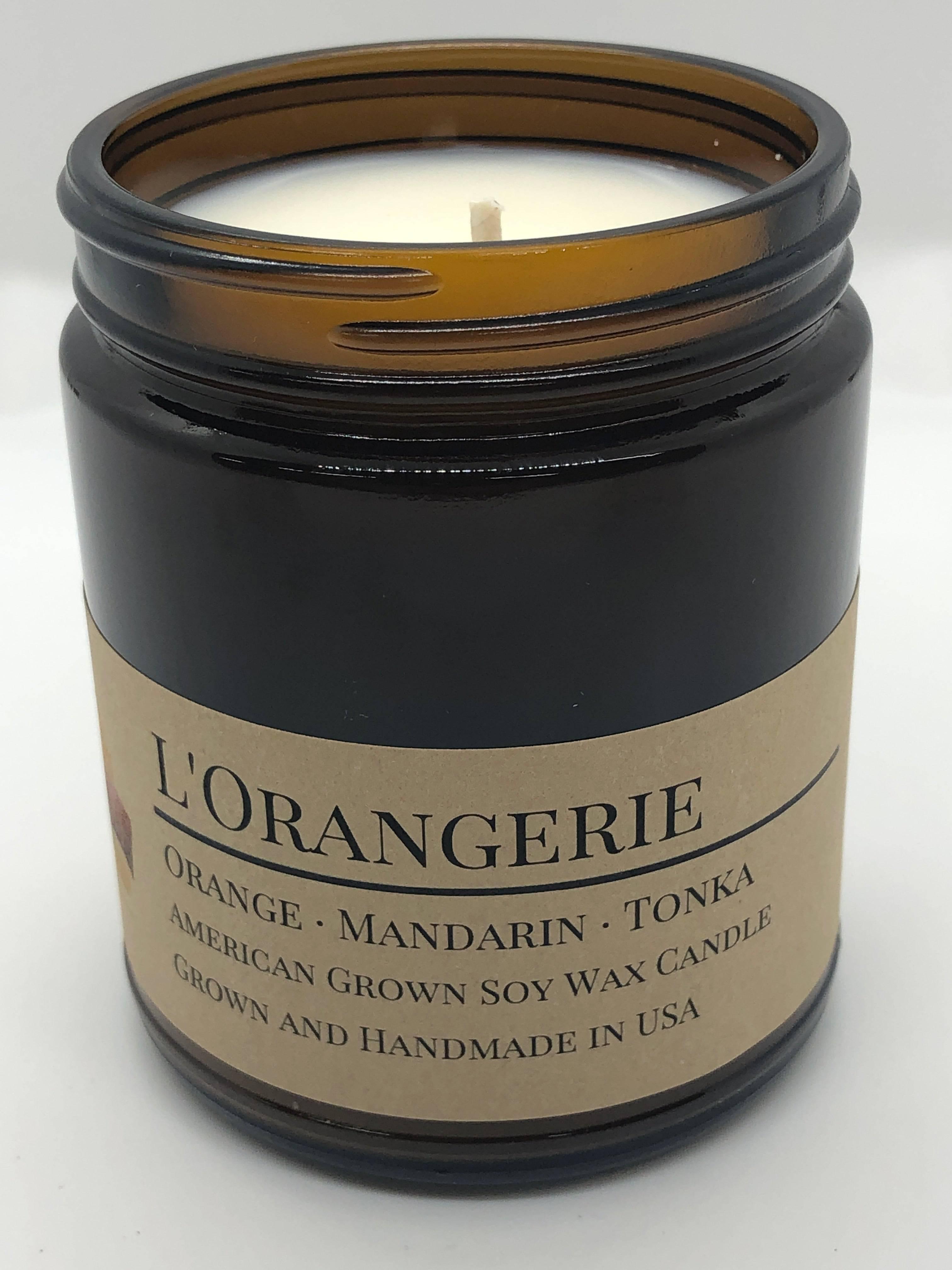 Scented Soy Wax Candle (8.0 oz) 50-60 Hour Burn Time, Cotton Wick, Amber Glass Jar, Grown and Made in USA -