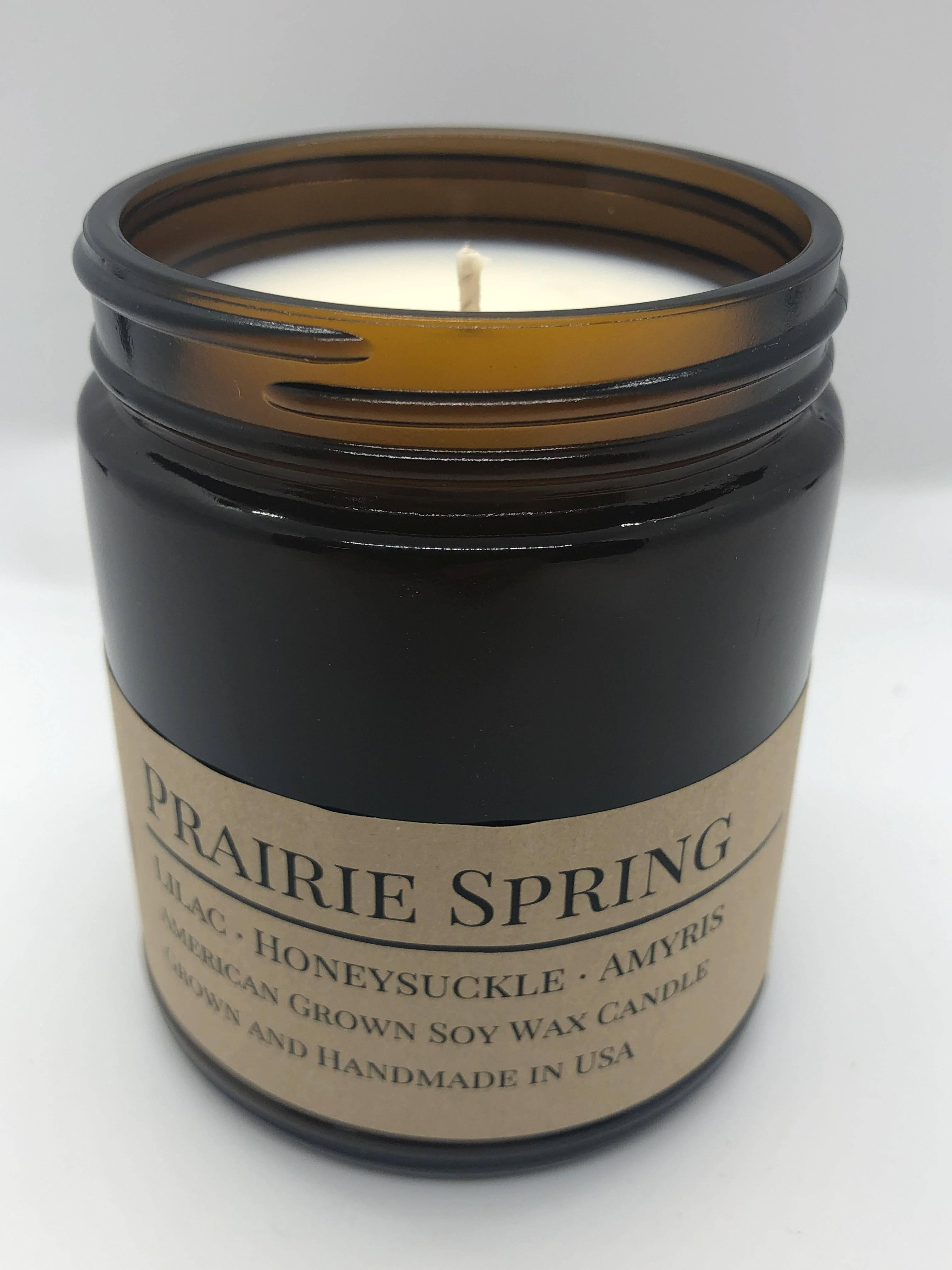 Scented Soy Wax Candle (8.0 oz) 50-60 Hour Burn Time, Cotton Wick, Amber Glass Jar, Grown and Made in USA -