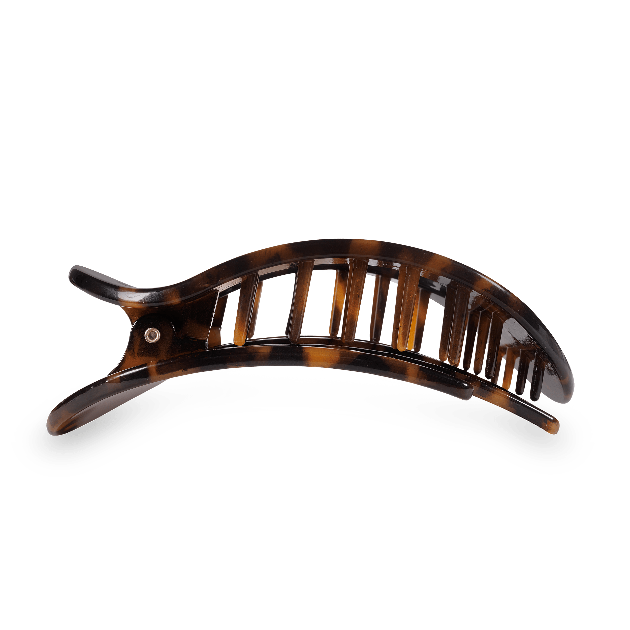 Tortoise Large Flat Round Hair Clip