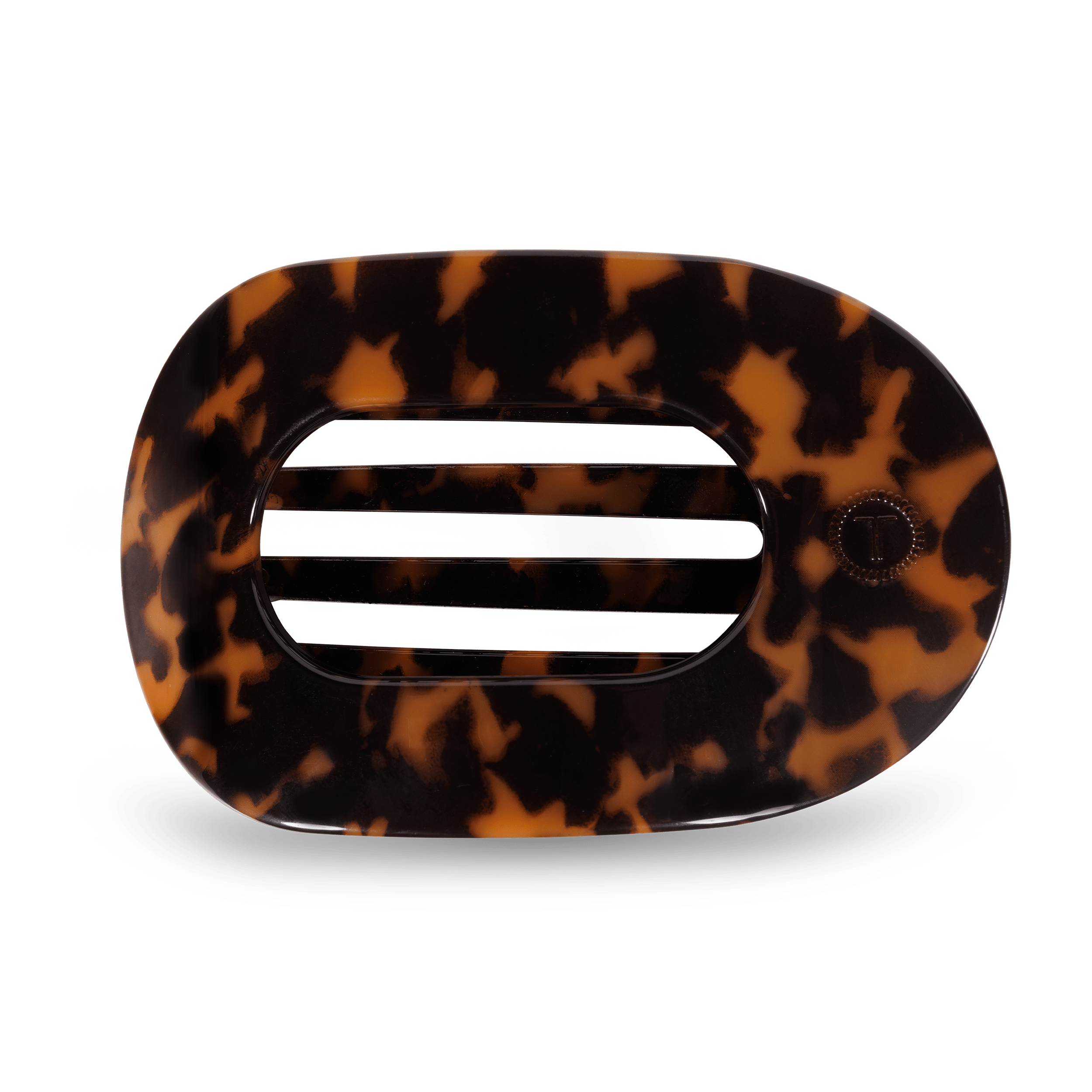 Tortoise Large Flat Round Hair Clip