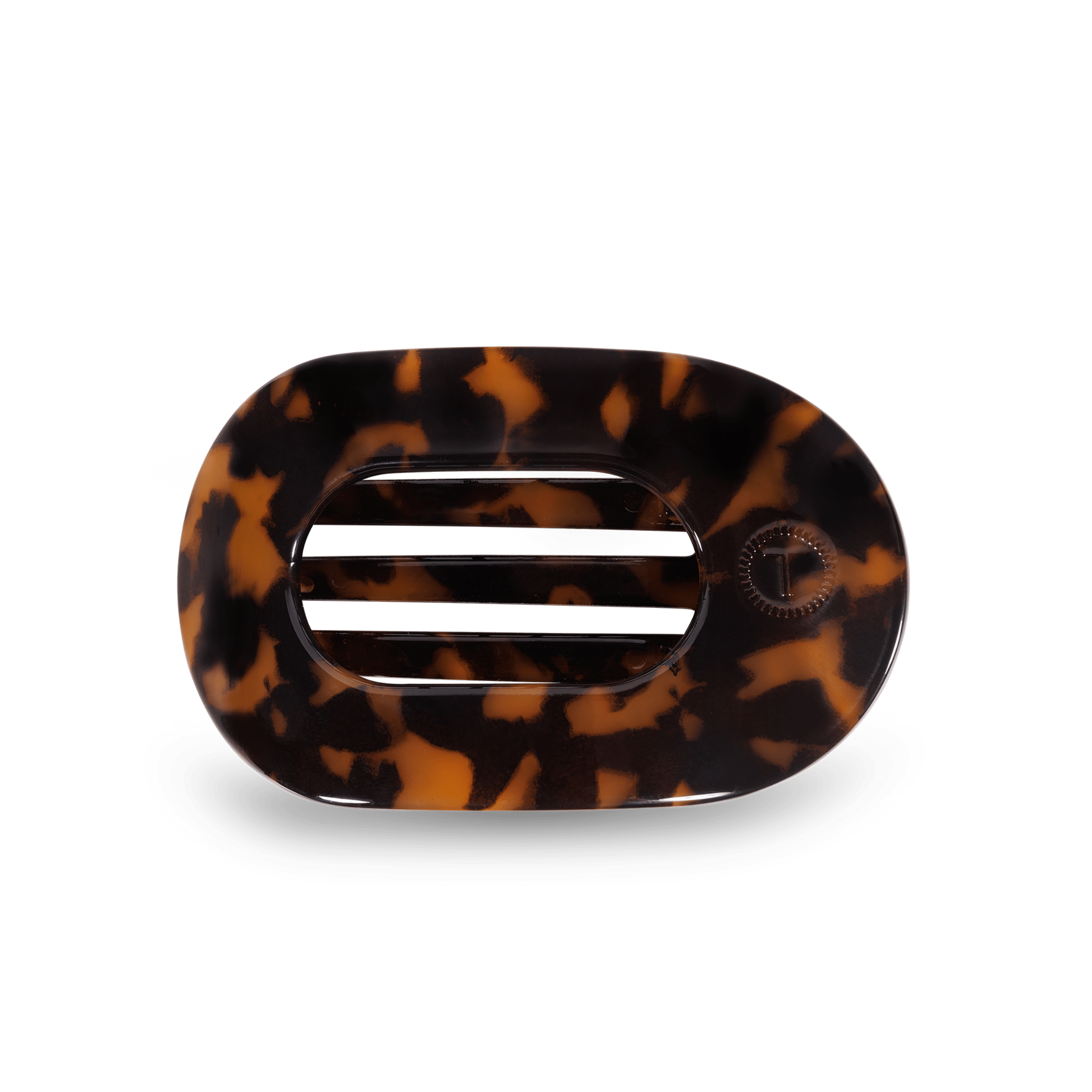 Tortoise Medium Flat Round Hair Clip