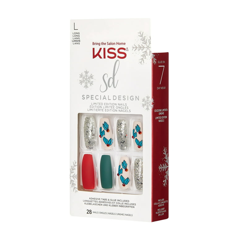 Edición limitada navideña de diseño especial de KISS: 28 uñas navideñas