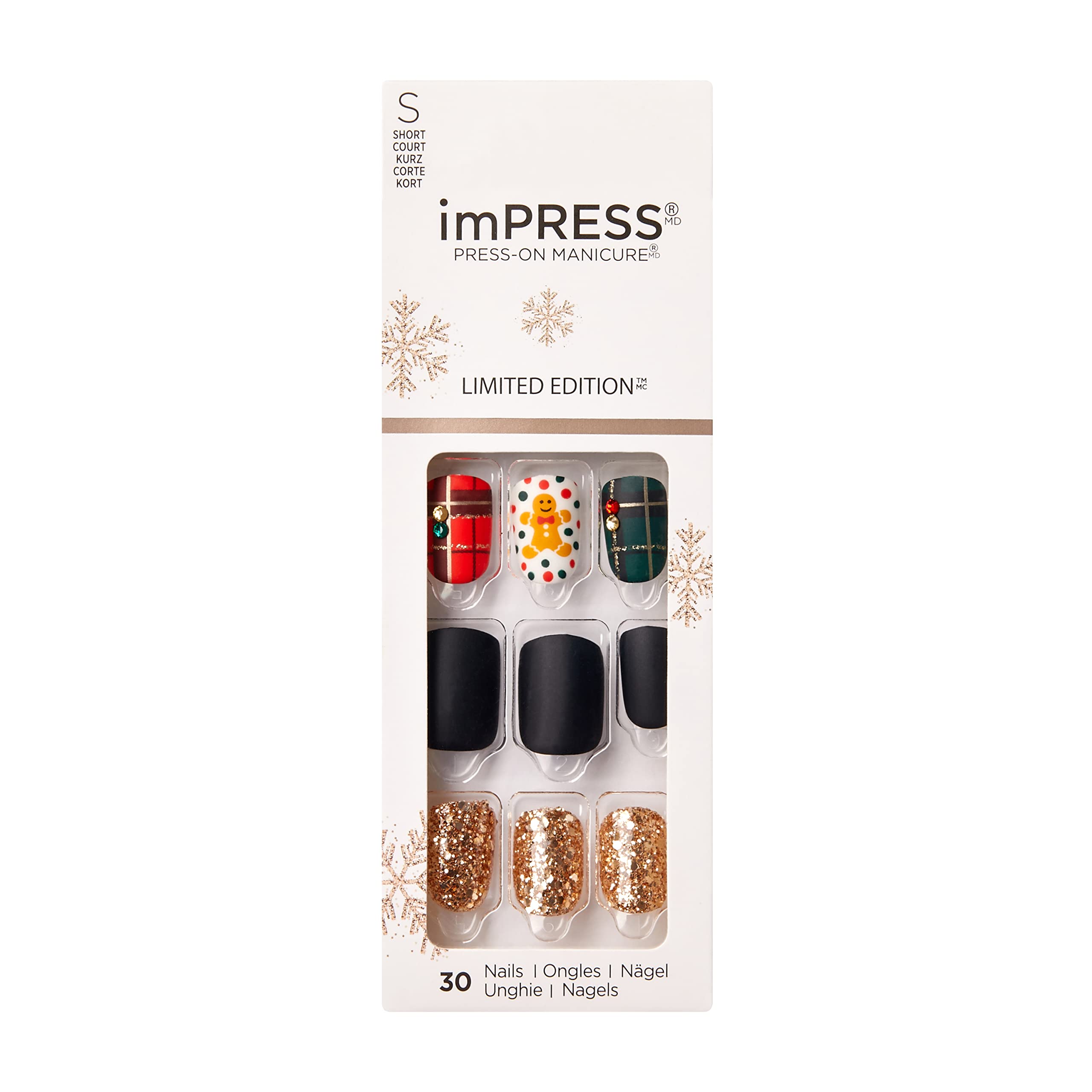 Manicura a presión imPRESS Edición limitada de Navidad 30 uñas a presión