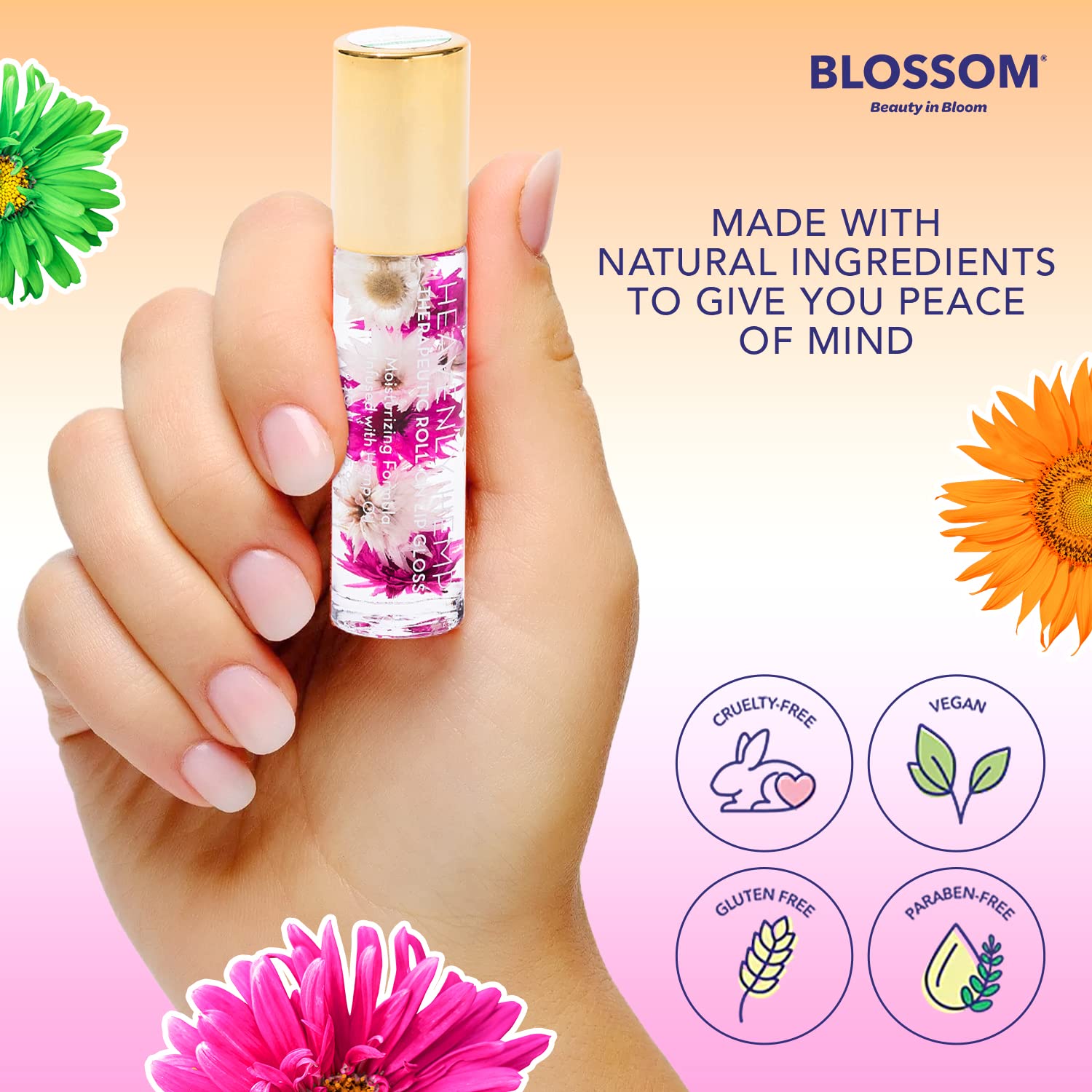 BLOSSOM Infused With Real Flowers Roll-On Lip Gloss