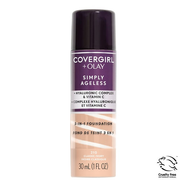 COVERGIRL + OLAY Base de maquillaje líquida 3 en 1 Simply Ageless
