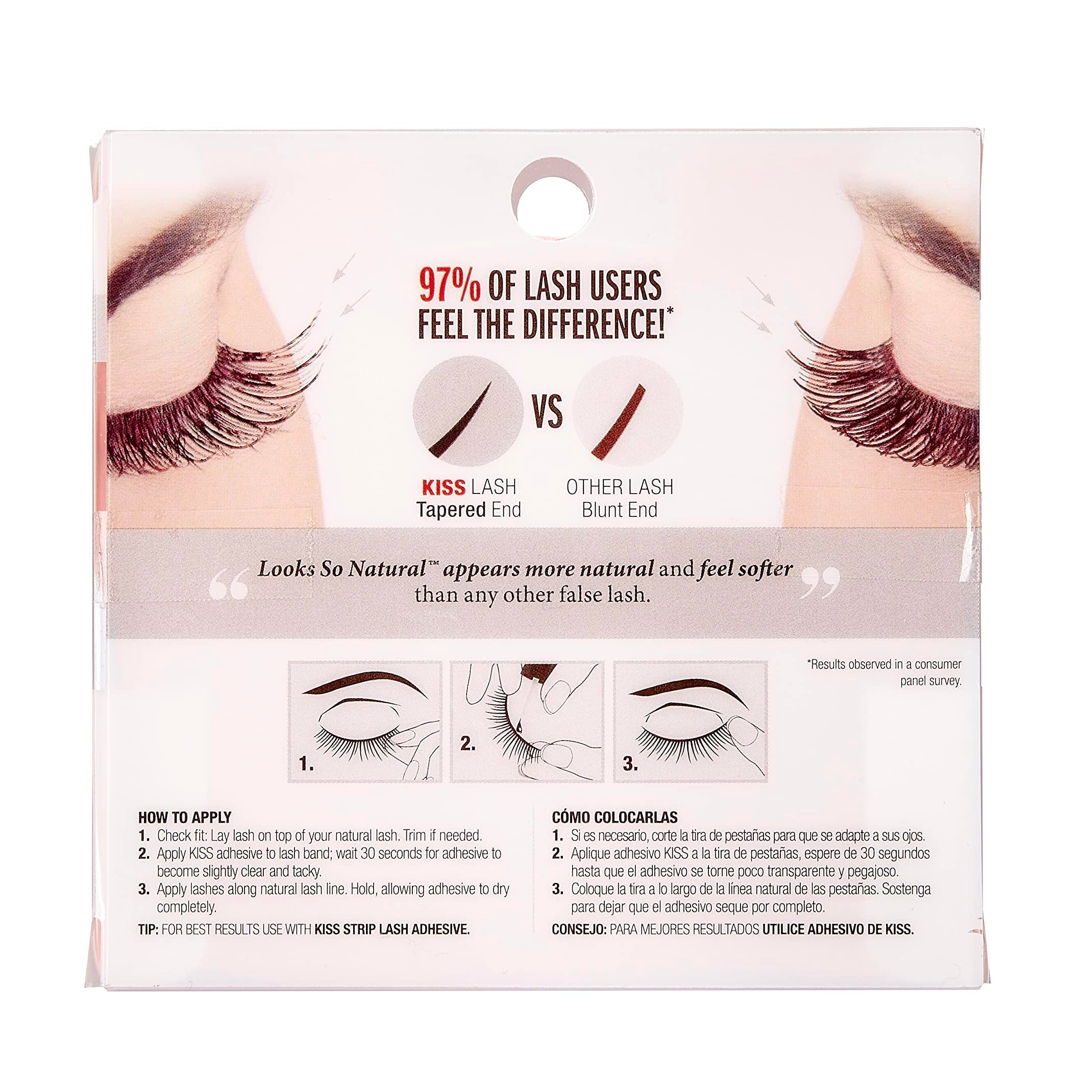 Pestañas con efecto de aspecto tan natural de KISS
