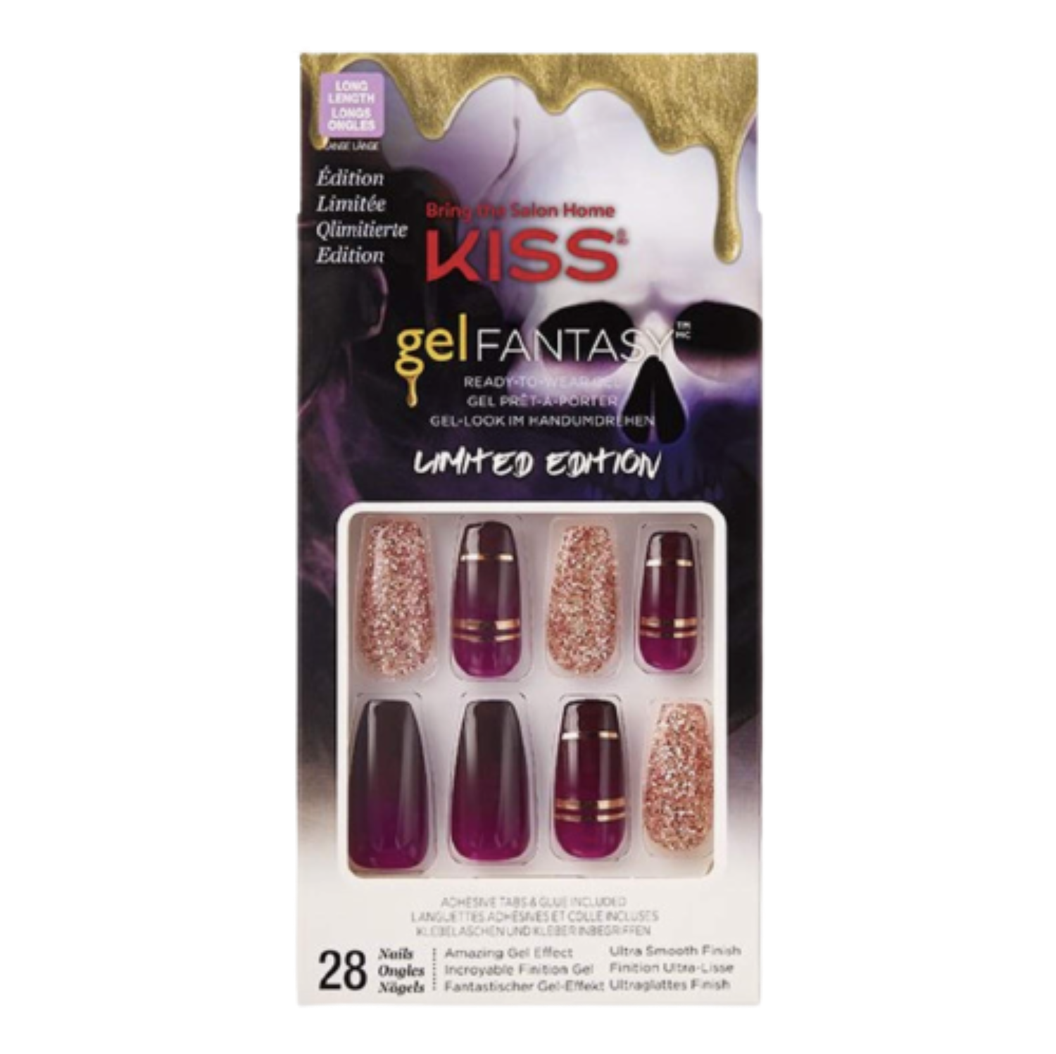 KISS Gel Fantasy Edición Limitada Diseño Halloween 28 Uñas Postizas