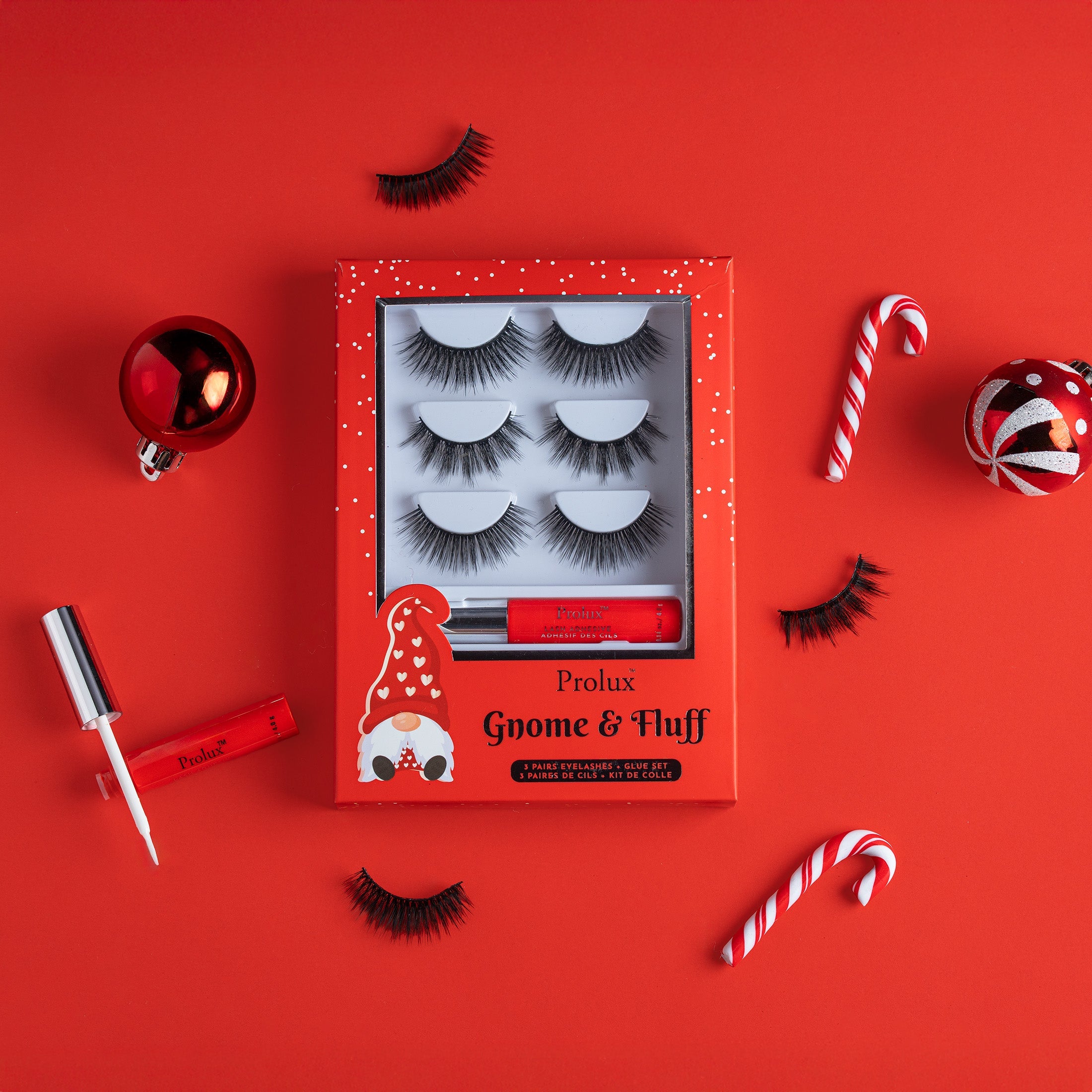 PROLUX Gnome & Fluff: 3 Pairs Eyelashes & Glue Set