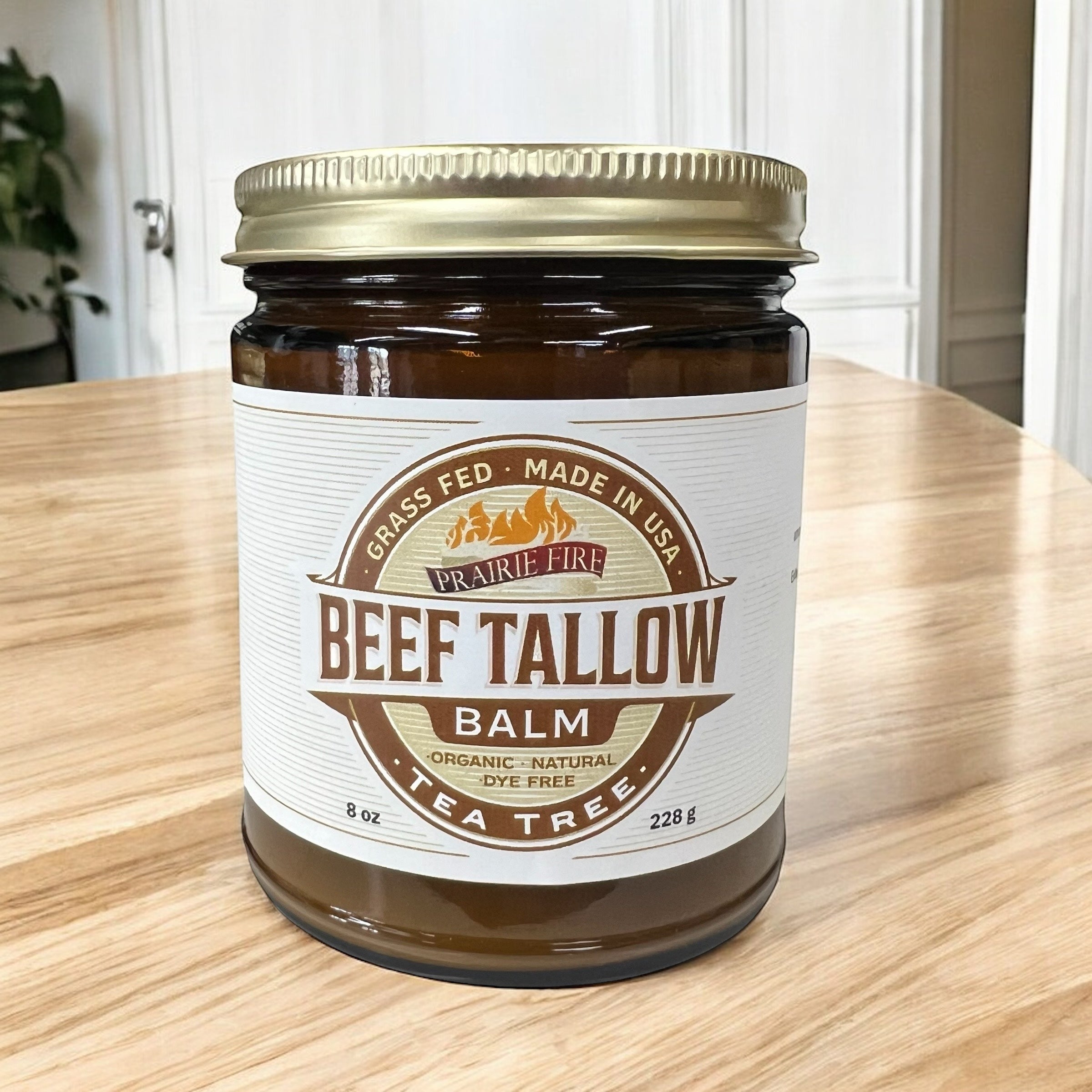 Grass Fed Beef Tallow Balm - 8 oz - Made in USA - Organic Grass Fed and Finished - Moisturizing Skin Care