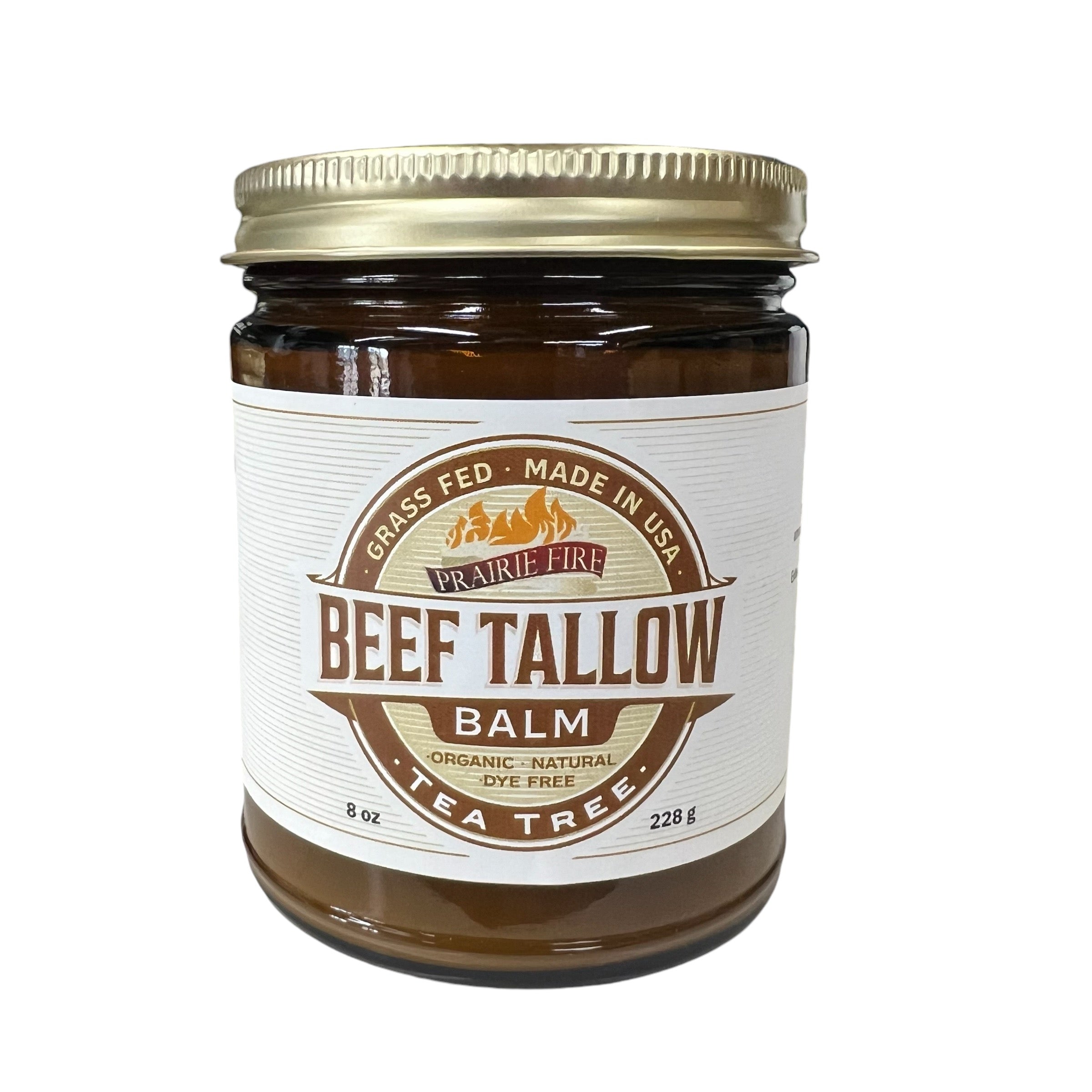 Grass Fed Beef Tallow Balm - 8 oz - Made in USA - Organic Grass Fed and Finished - Moisturizing Skin Care