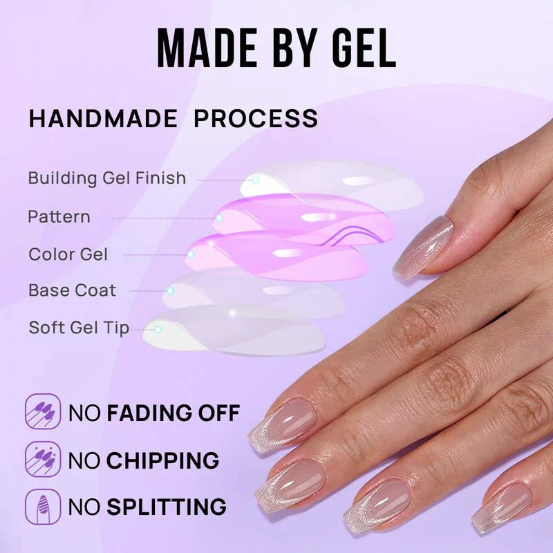 Starlight Shimmer Coffin Nails  - Press on Nails | Long Lasting & Reusable