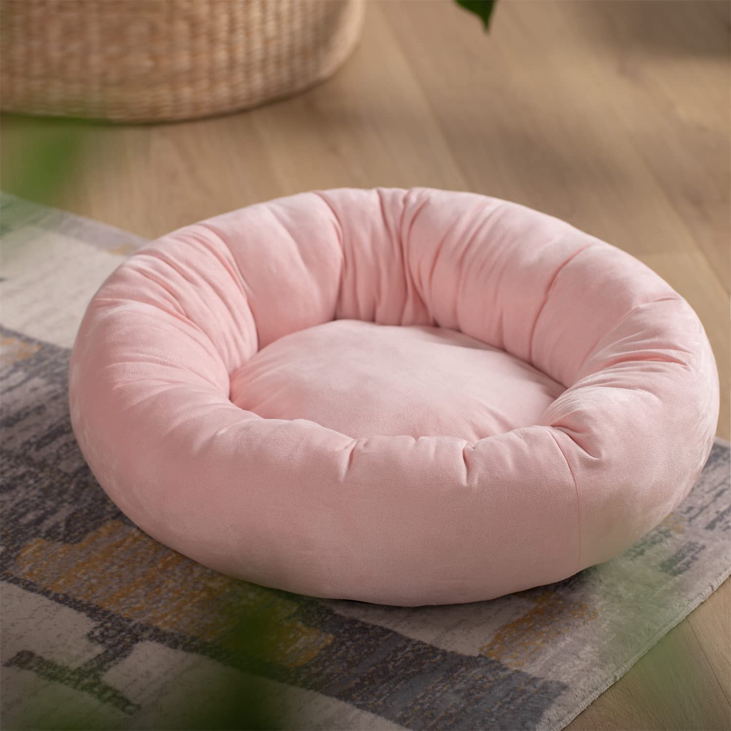 Kasentex Donut Design Round Dog Bed, Anti Slip and Machine Washable