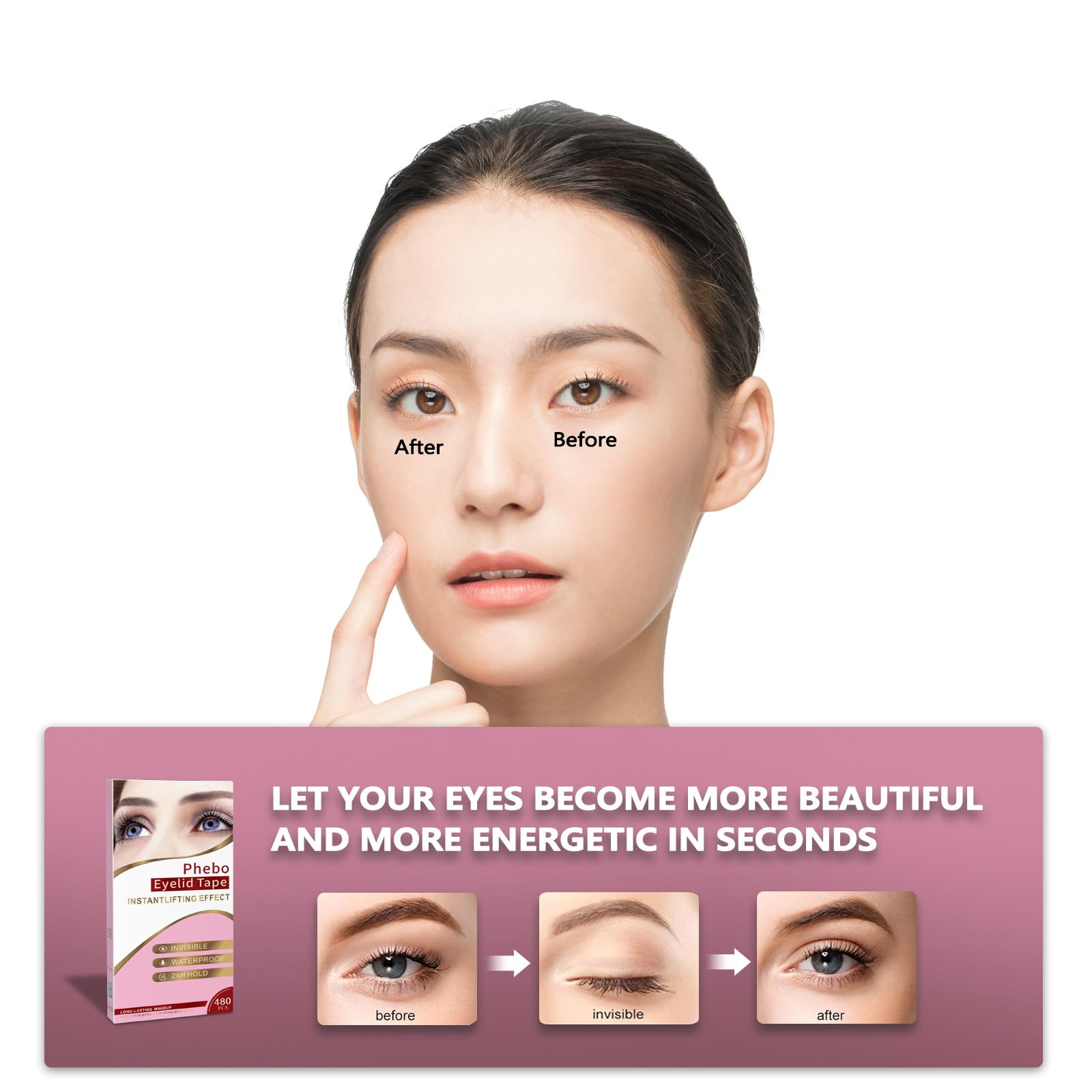 PHEBO Instant Lifting Effect Eyelid Tape - 480 pcs