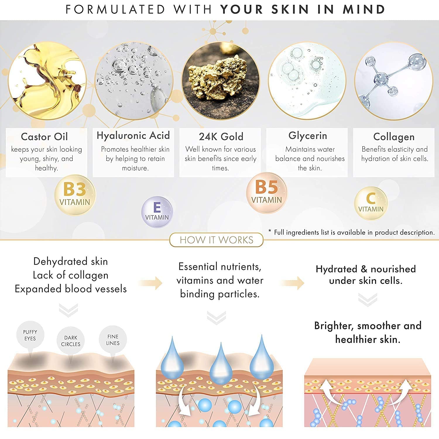 DERMORA 24K Golden Glow Under Eye Patches