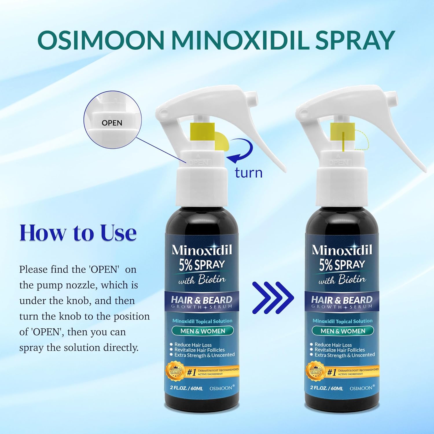 OSIMOON Minoxidil Spray With Biotin Hair Growth Serum