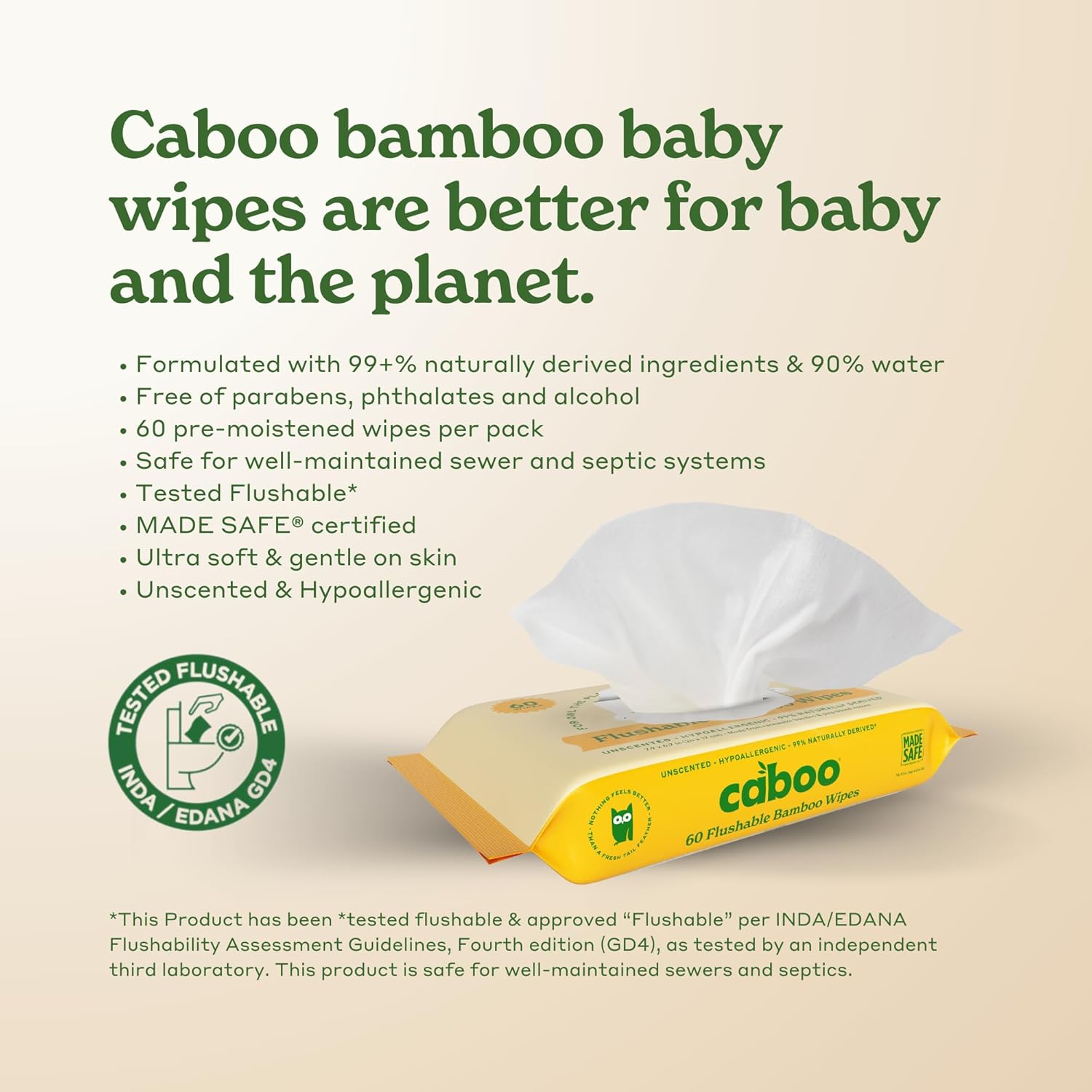 CABOO Flushable Wipes
