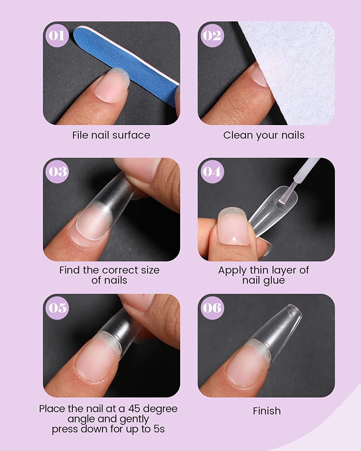 MELOUS Pink Nail Glue for Press on Nails