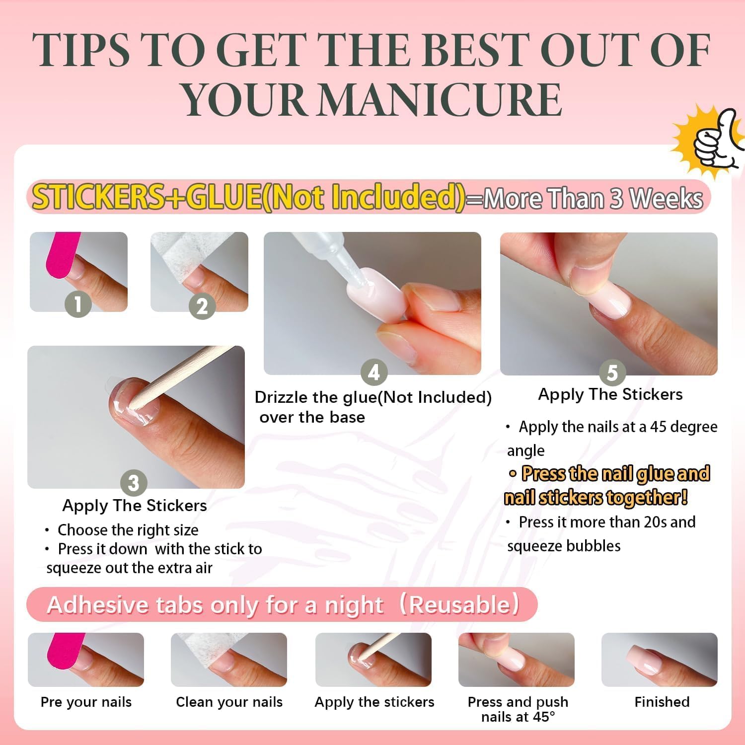 Salon-Style French Tip Press-On Nails - Square 04