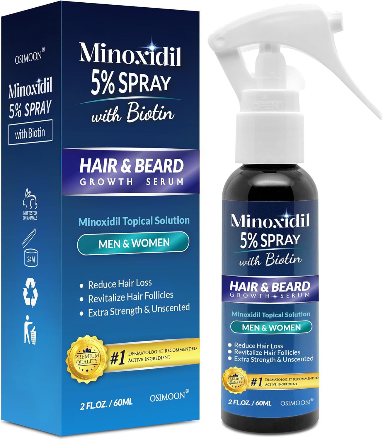 OSIMOON Minoxidil Spray With Biotin Hair Growth Serum
