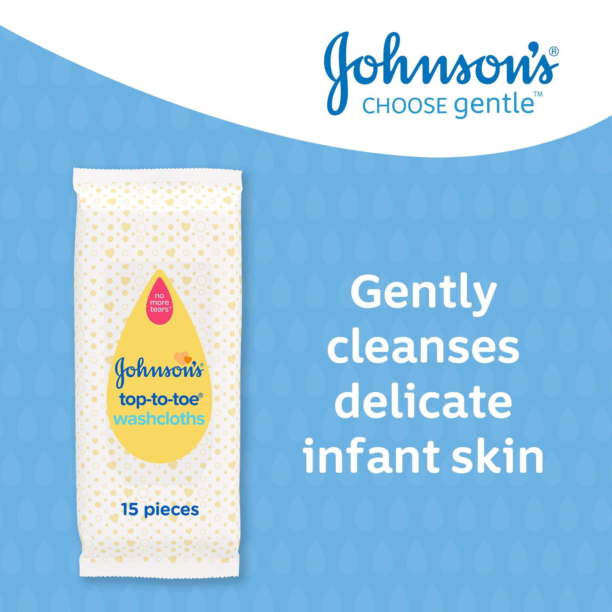 JOHNSON'S Head-to-Toe Gentle Cleansing Cloths