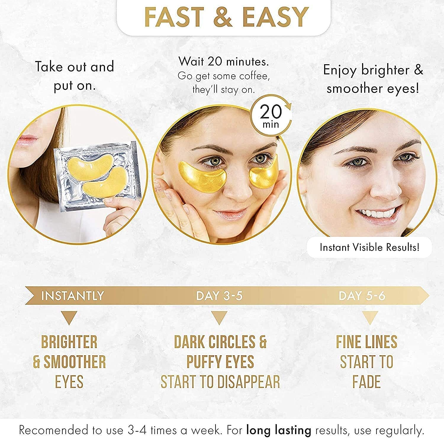 DERMORA 24K Golden Glow Under Eye Patches