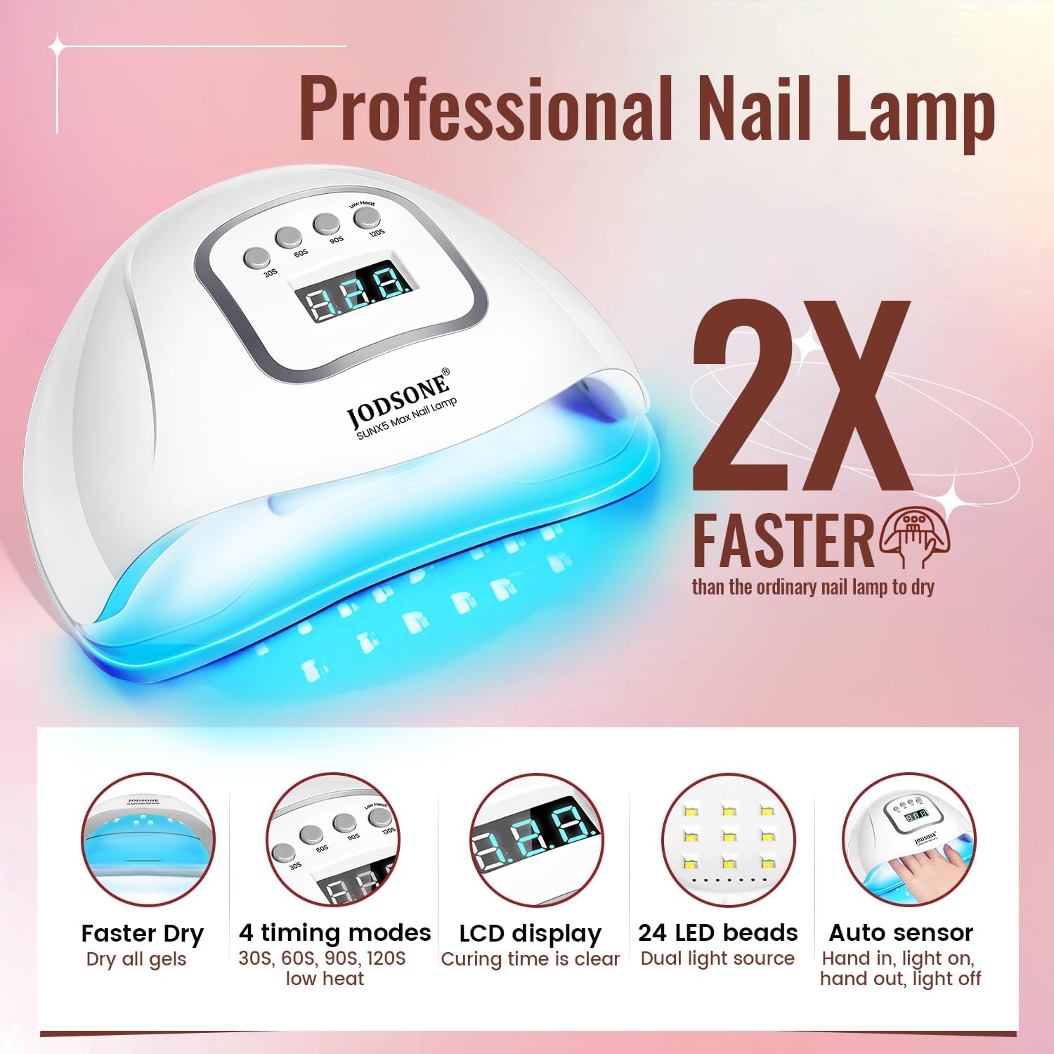 JODSONE Gel Nail Polish Kit with U V Light 32 Colors Gel Polish Nail