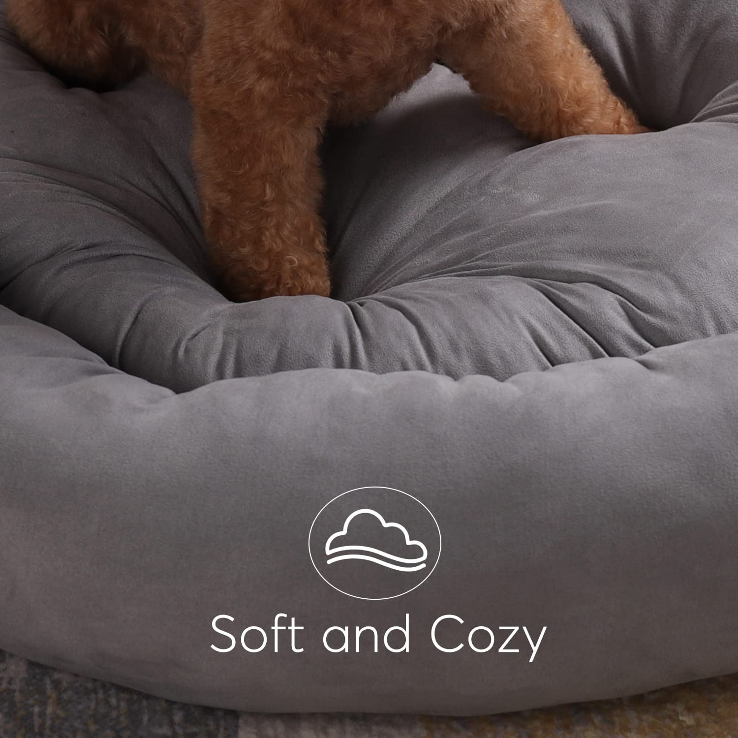 Kasentex Donut Design Round Dog Bed, Anti Slip and Machine Washable