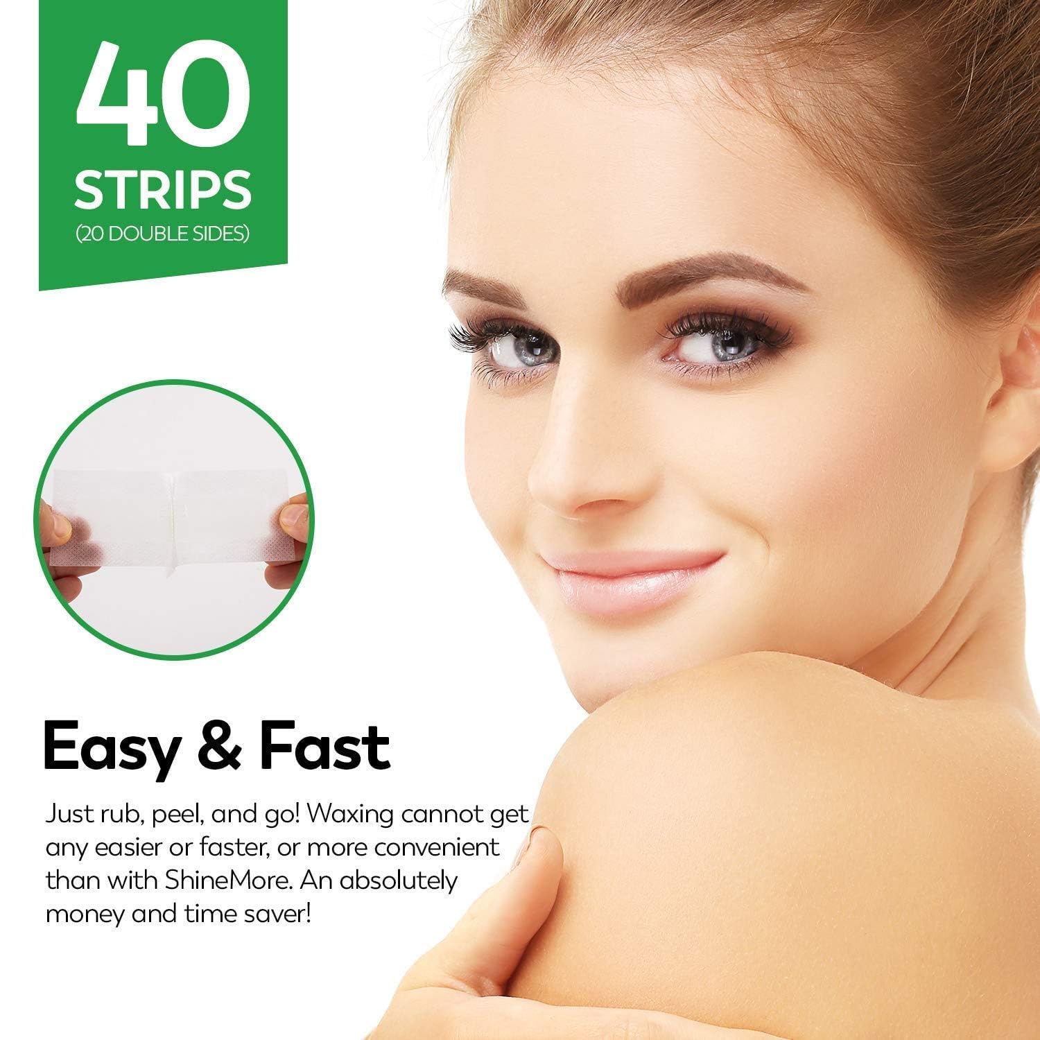 SHINEMORE Facial Wax Strips - 40 strips