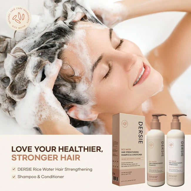 DERSIE Rice Water Hair Strengthening Shampoo & Conditioner
