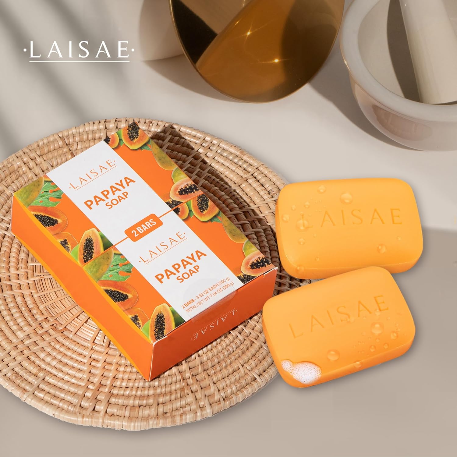 LAISAE Papaya Brightening Soap (2 Bars)