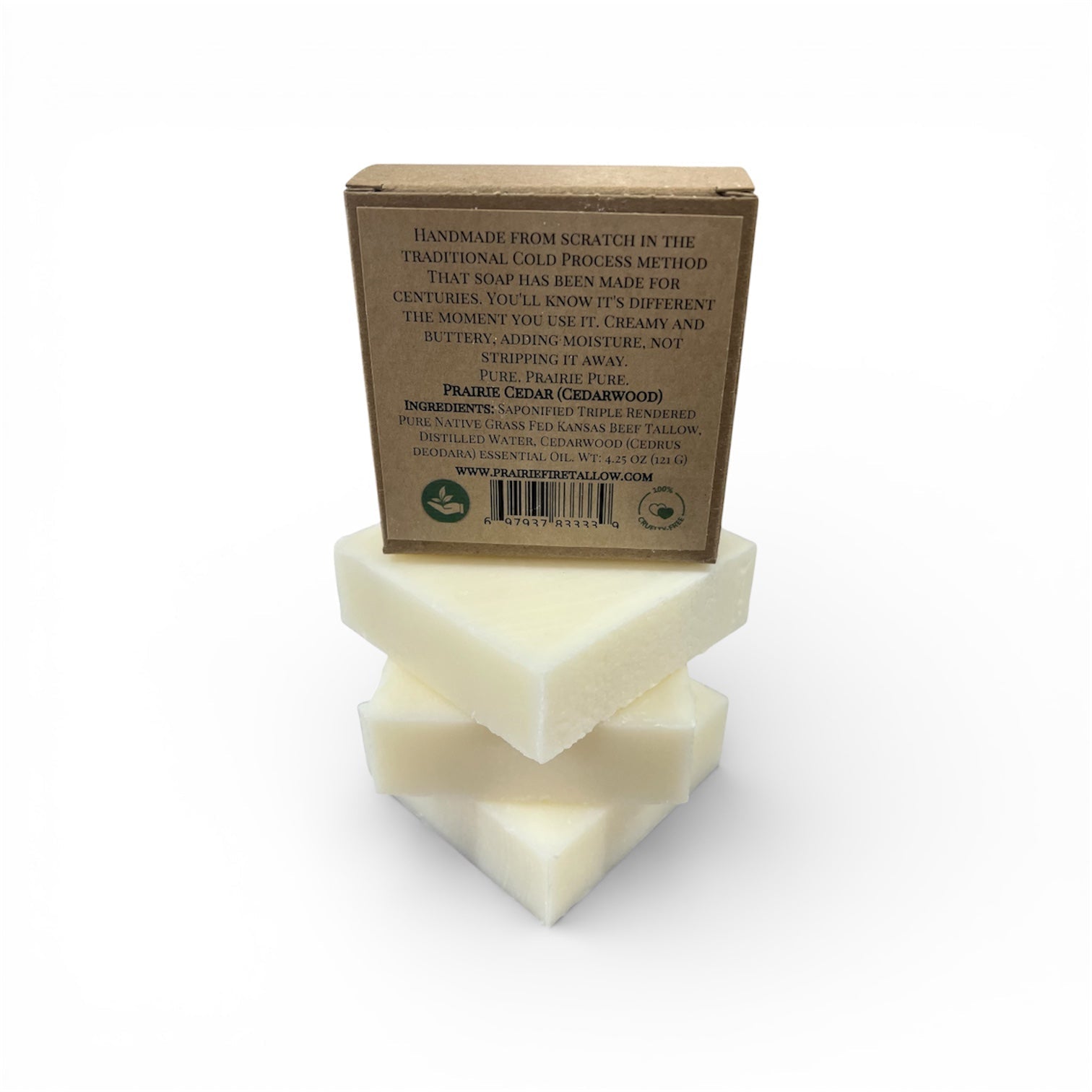 Grass Fed Beef Tallow Soap Bar (3 Pack) – Fragrance Free, Natural & Organic – Moisturizes & Soothes Face, Body & Hair – Handcrafted, Ideal for Sensitive & Dry Skin