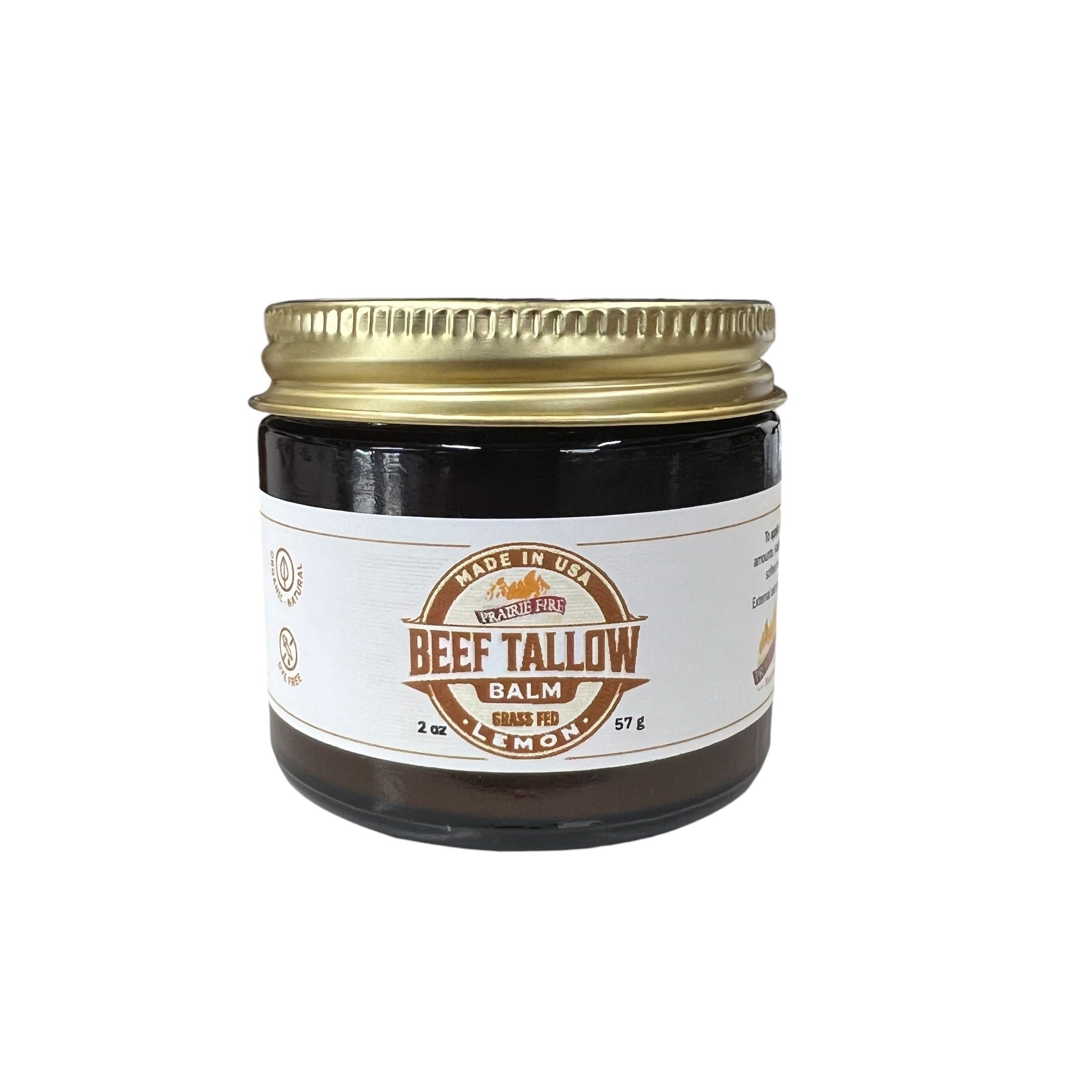 Grass Fed Beef Tallow Balm - 2 oz - Grown and Made in USA - Organic Grass Fed and Finished Tallow - Moisturizing Skin Care