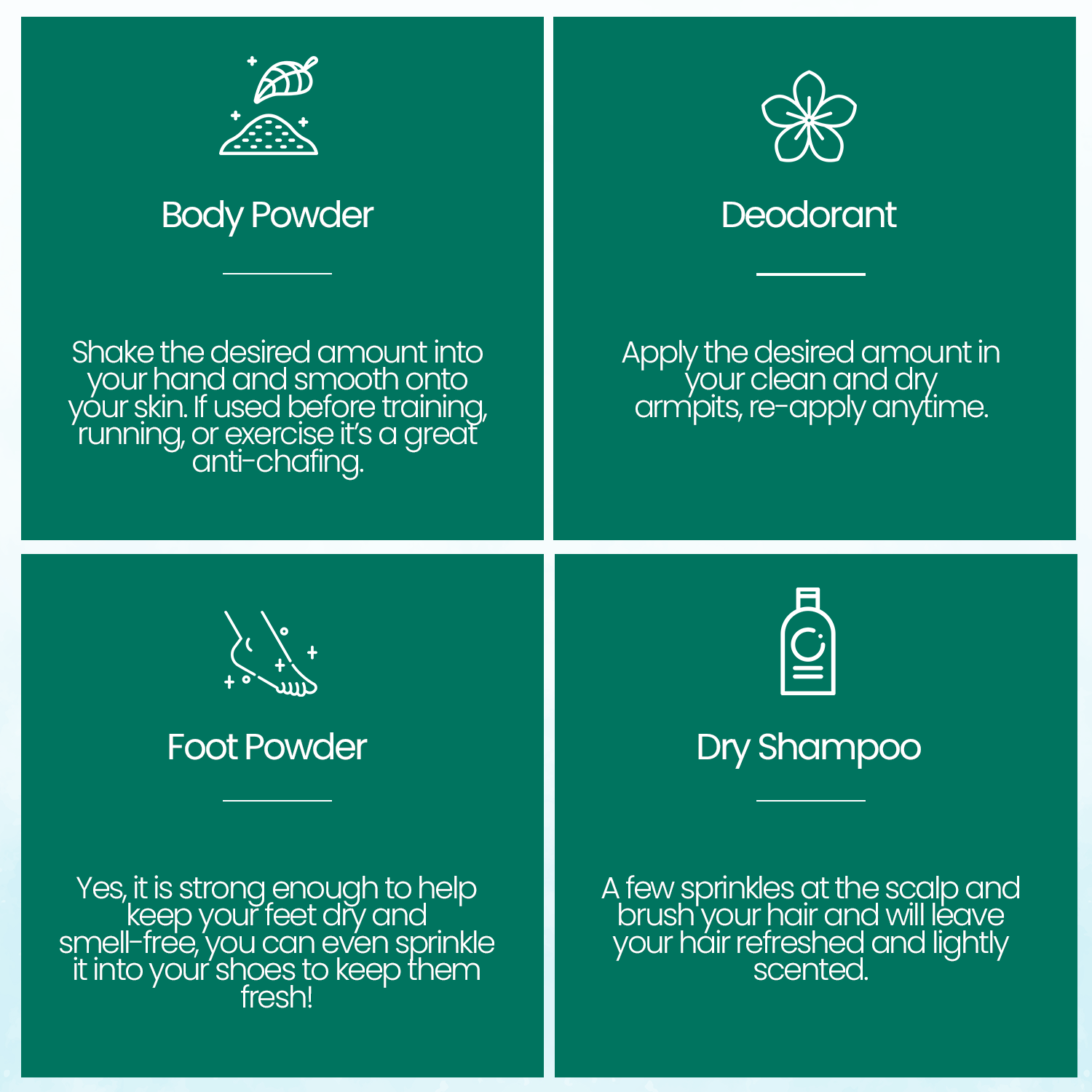 BENAT All-Natural Body Powder. Eco-Friendly.