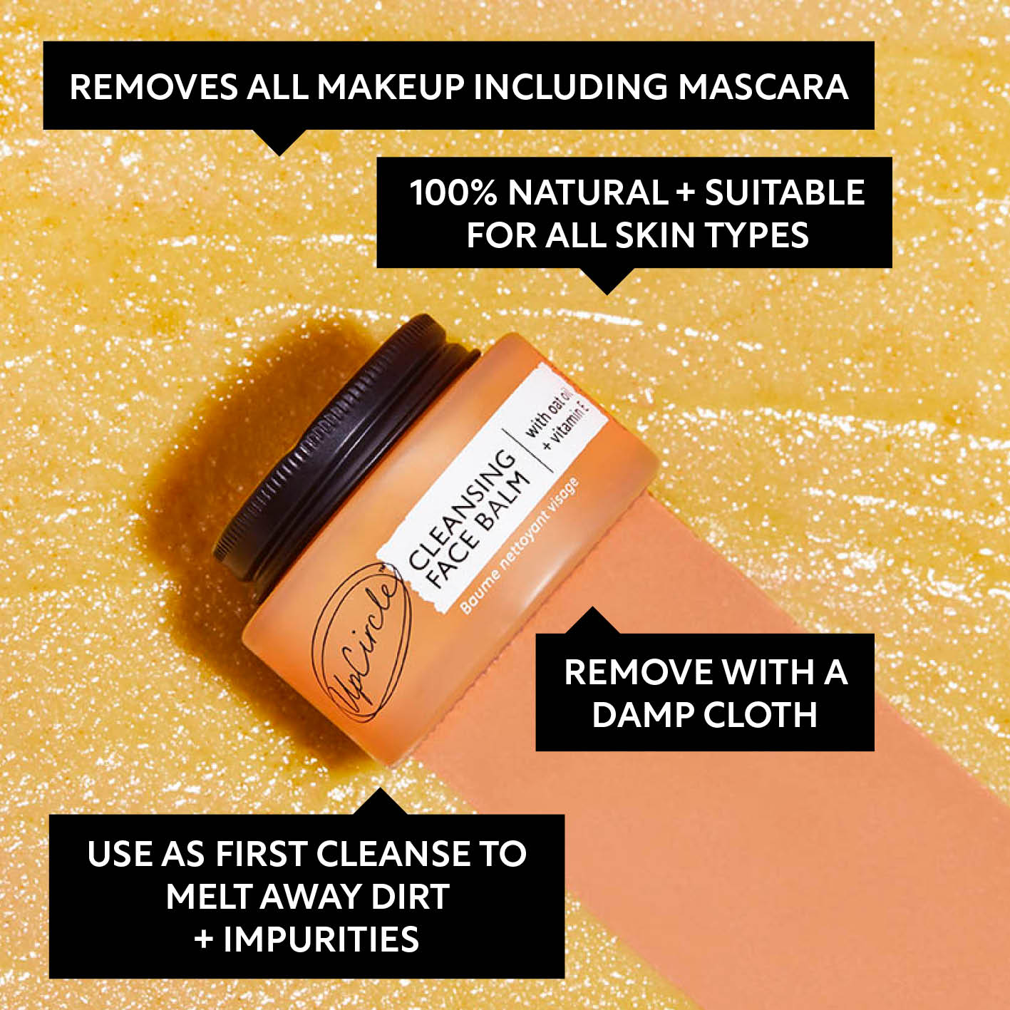 UPCIRCLE Cleansing Face Balm with Oat Oil + Vitamin E