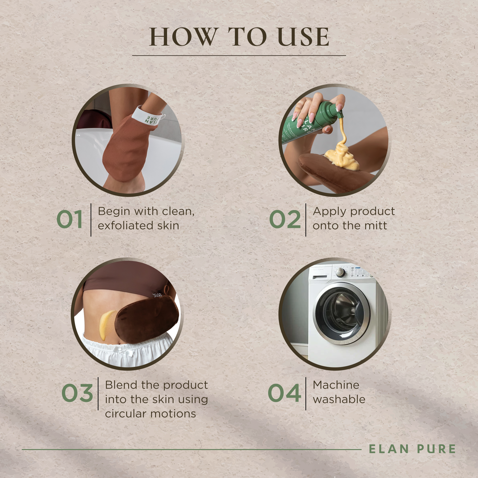 ELAN PURE Reusable Tanning Mitt